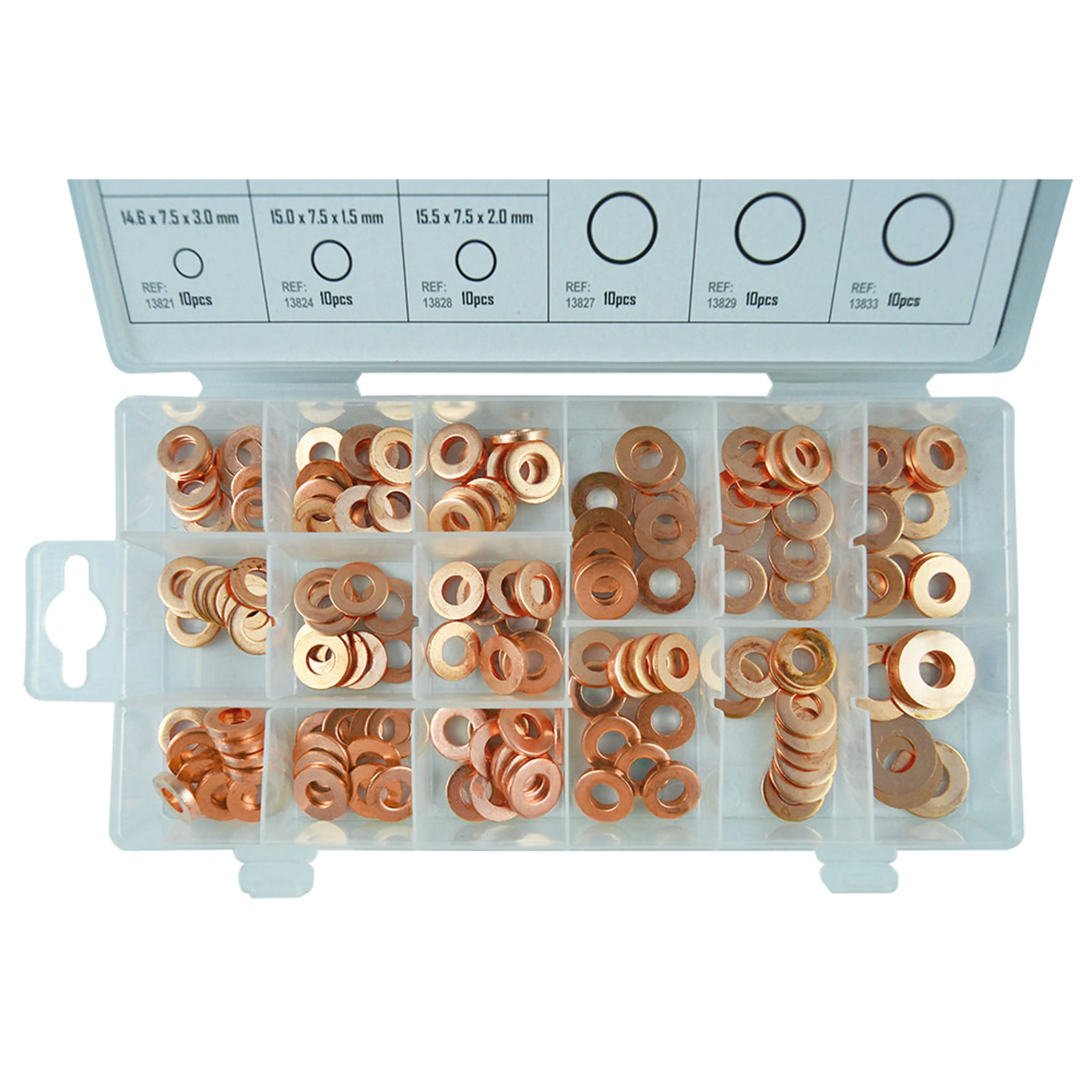 JBM ESTUCHE DE ARANDELAS DE COBRE PARA INYECTOR 150PCS