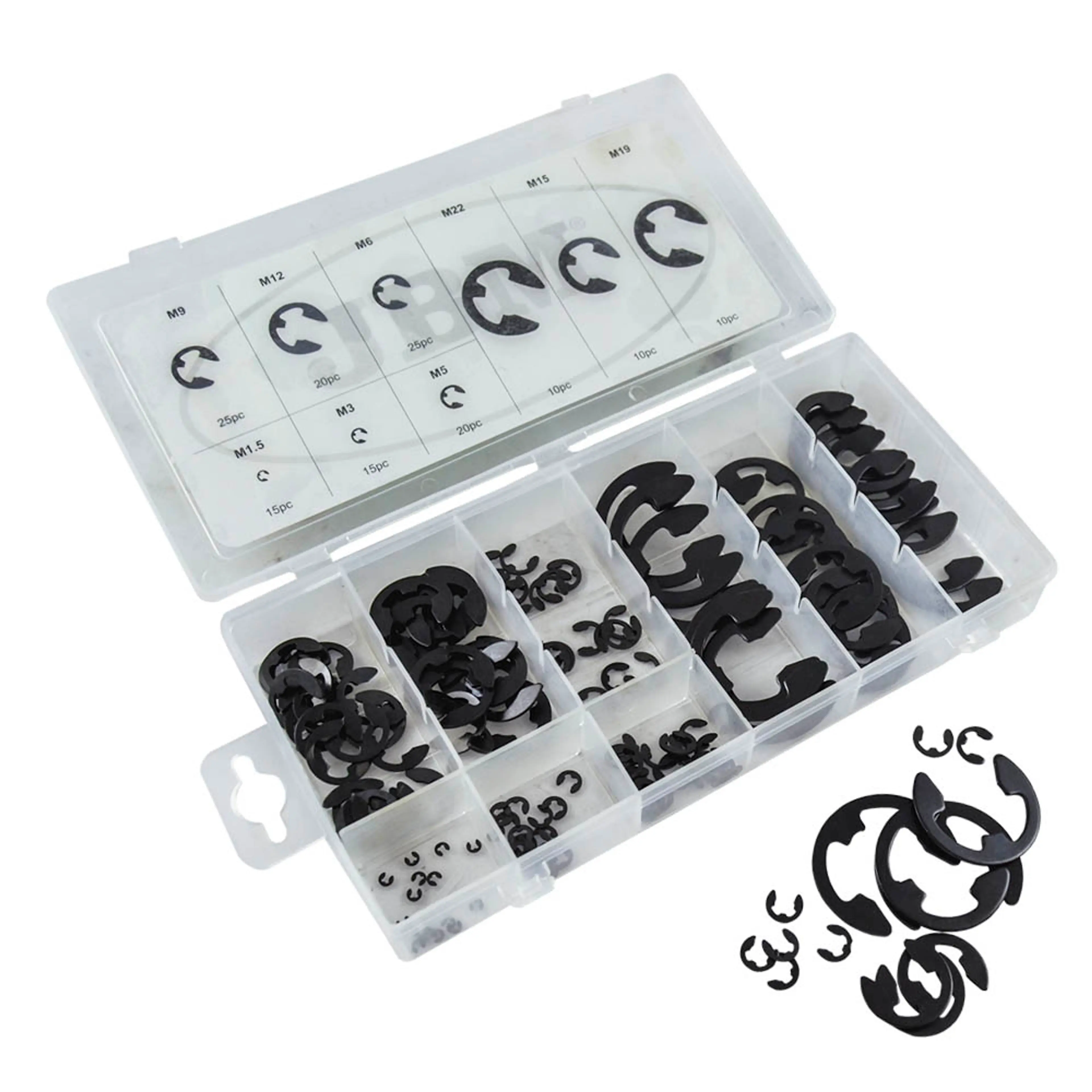 JBM ESTUCHE DE CIRCLIPS TIPO E 150PCS