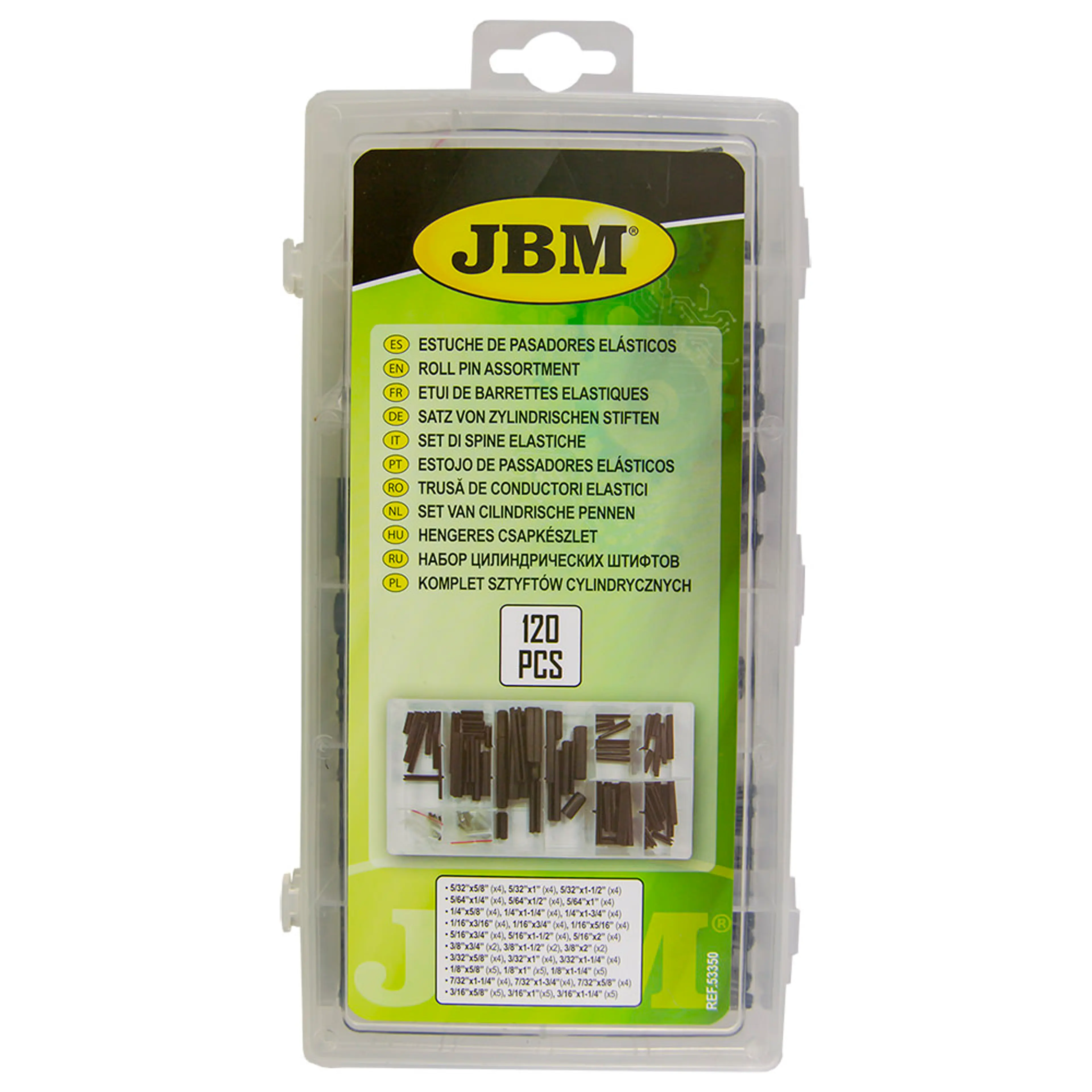 JBM ESTUCHE DE PASADORES ELÁSTICOS 120PCS