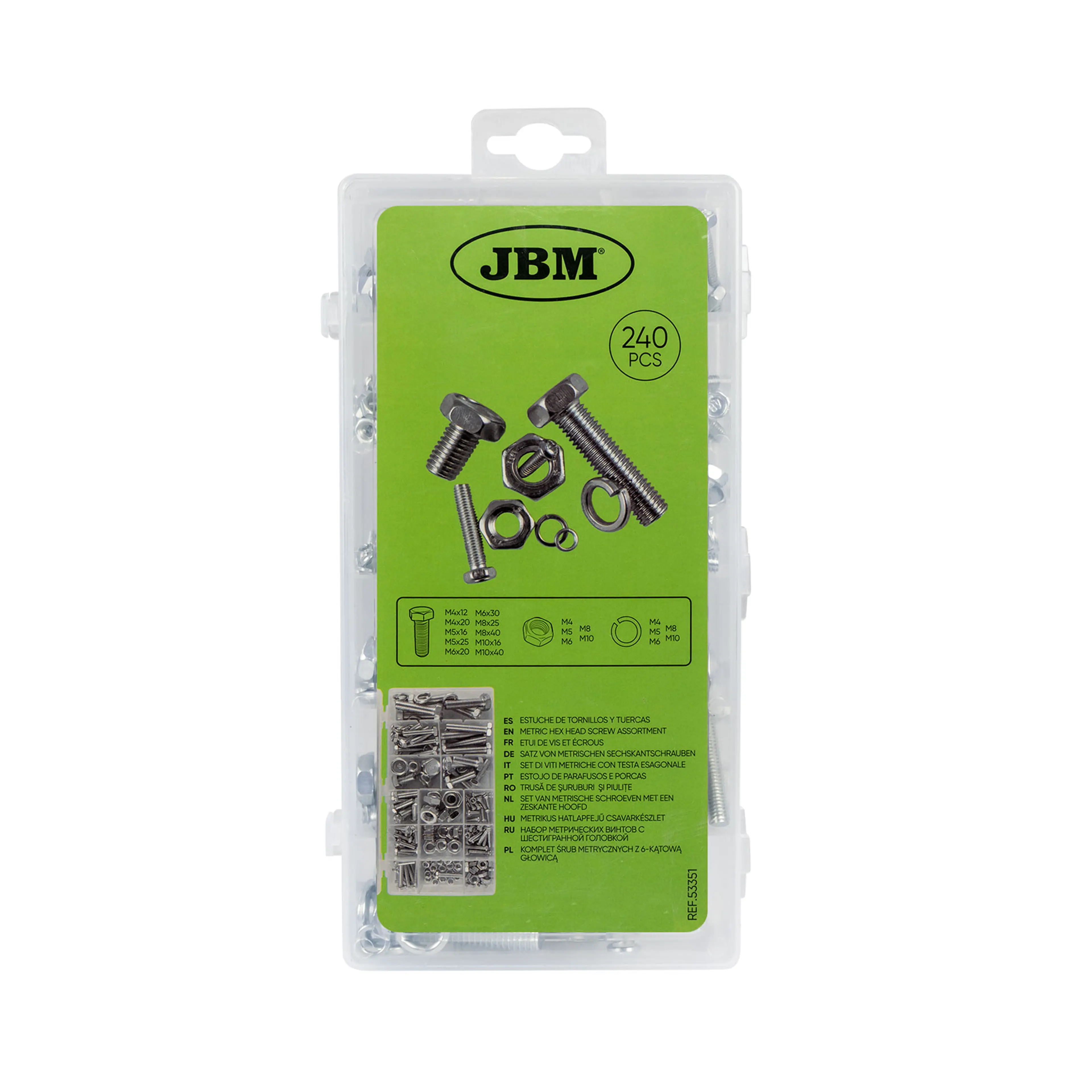 JBM ESTUCHE DE TORNILLOS Y TUERCAS 240PCS