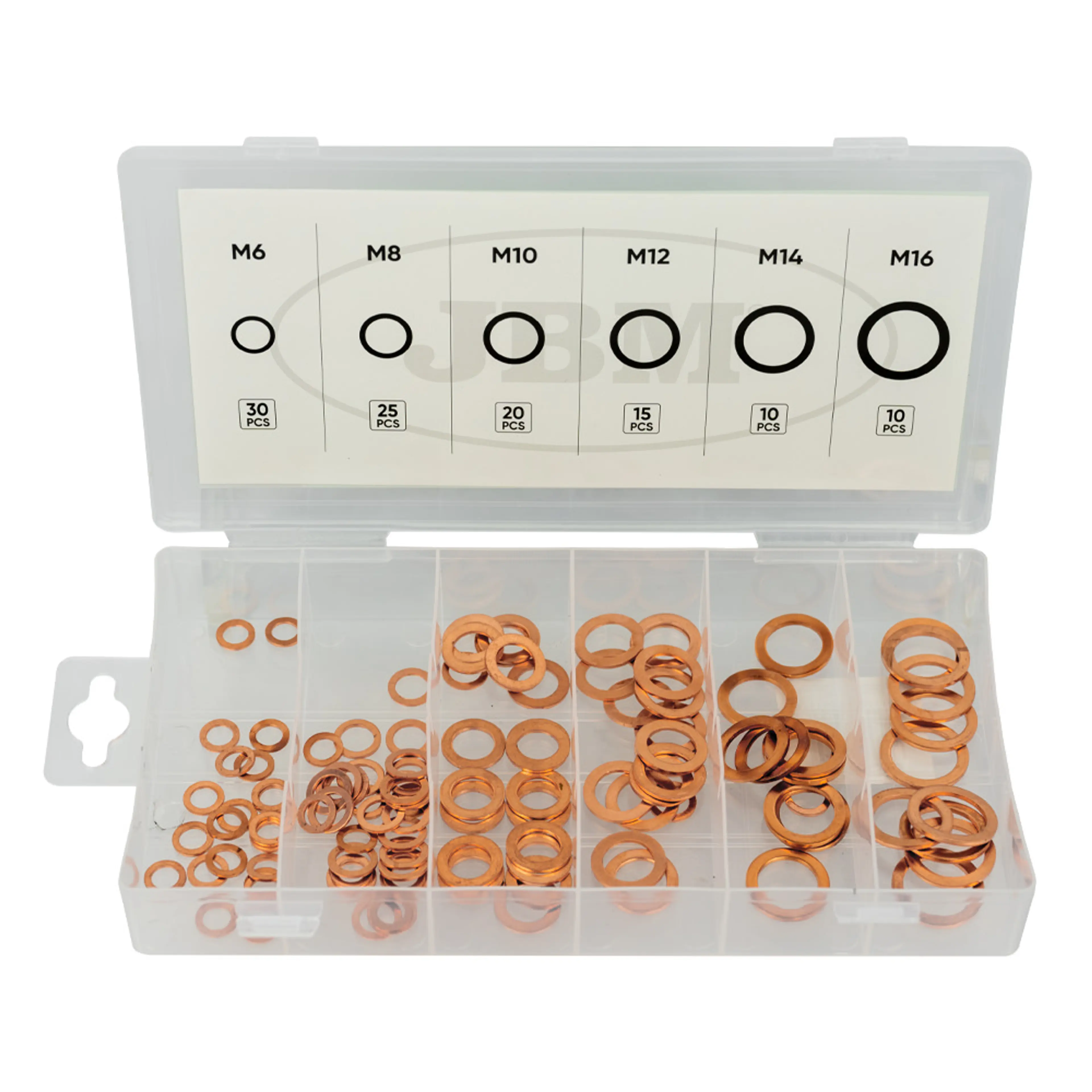 JBM ESTUCHE DE ARANDELAS DE COBRE 110PCS