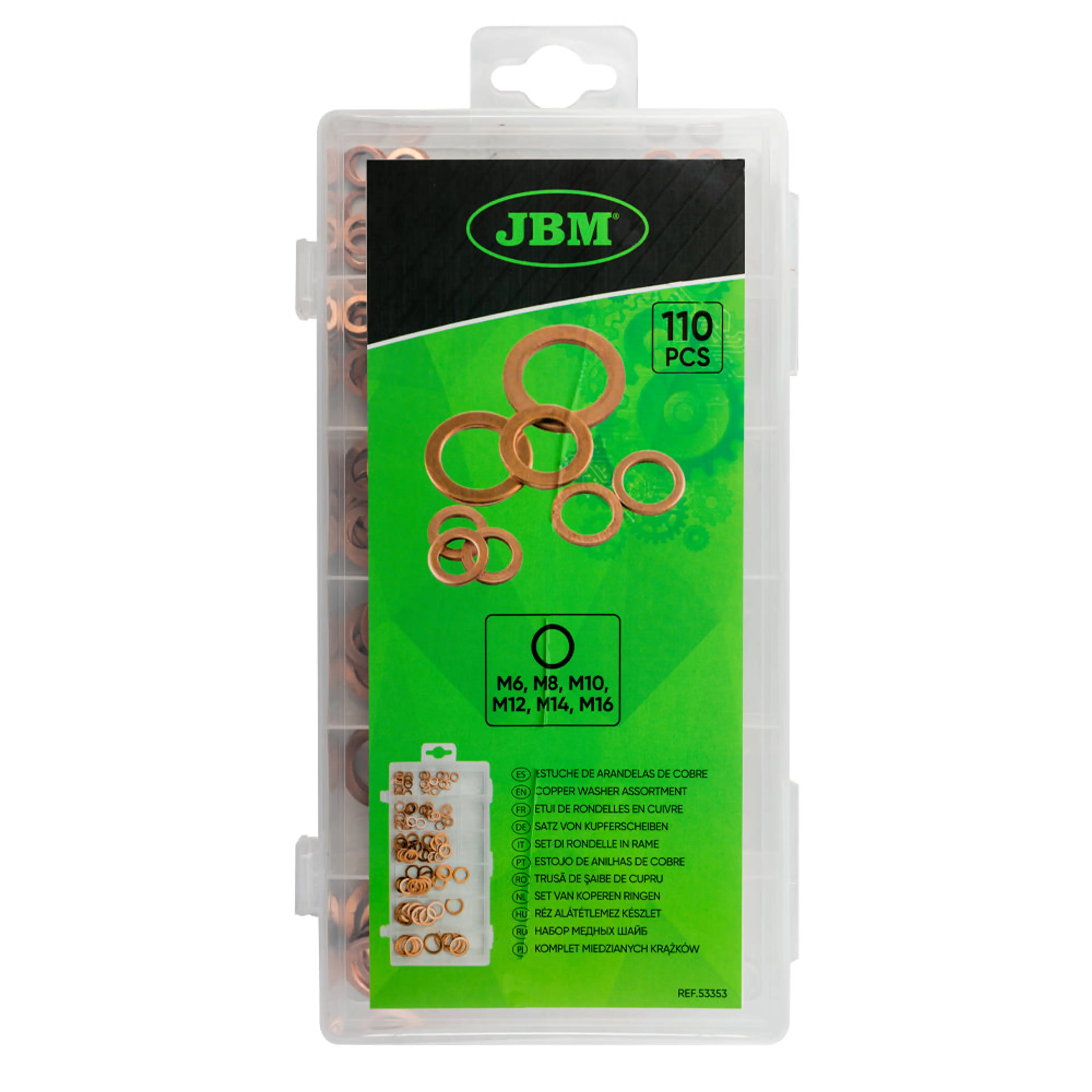 JBM ESTUCHE DE ARANDELAS DE COBRE 110PCS