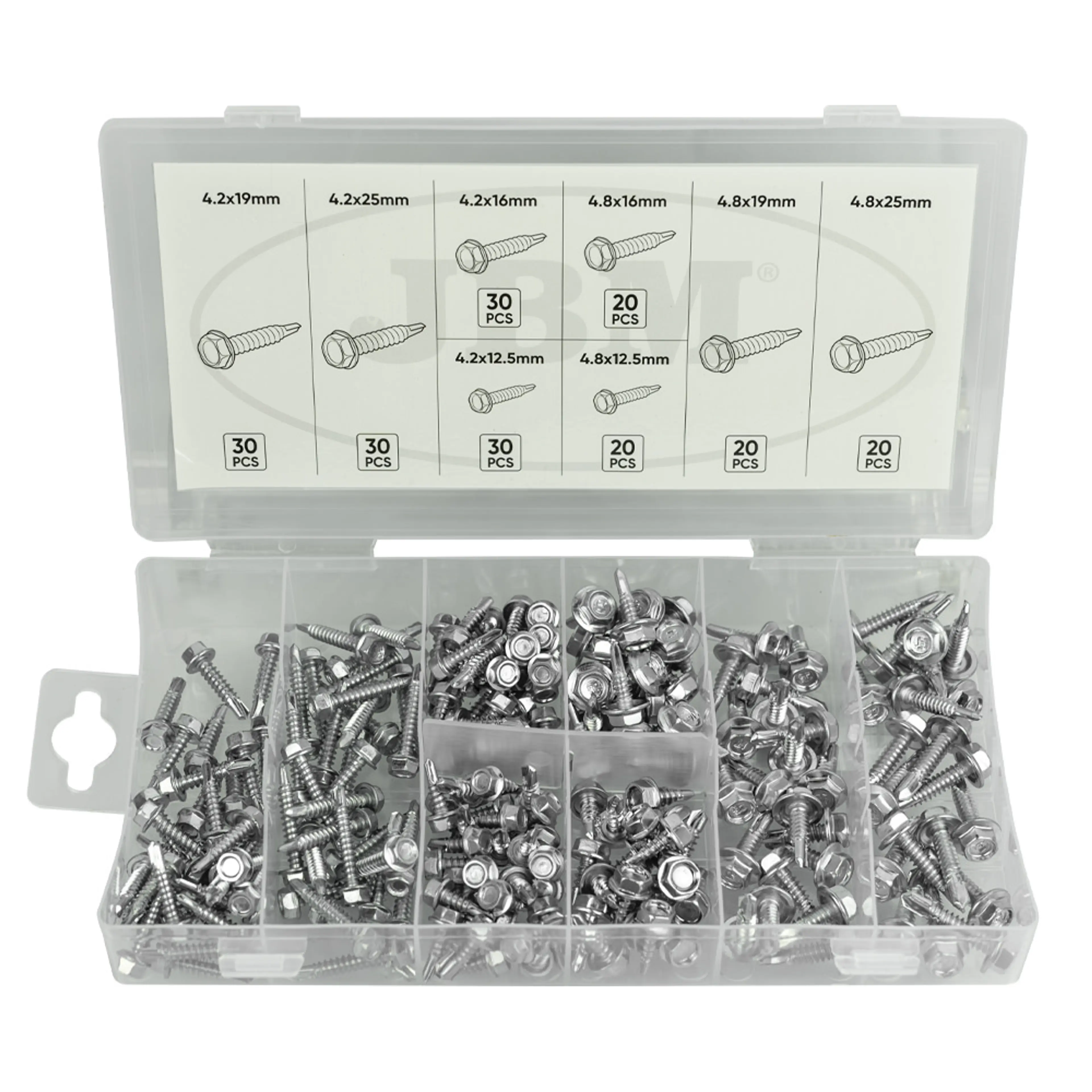 JBM ESTUCHE DE TORNILLOS AUTORROSCANTES 200PCS