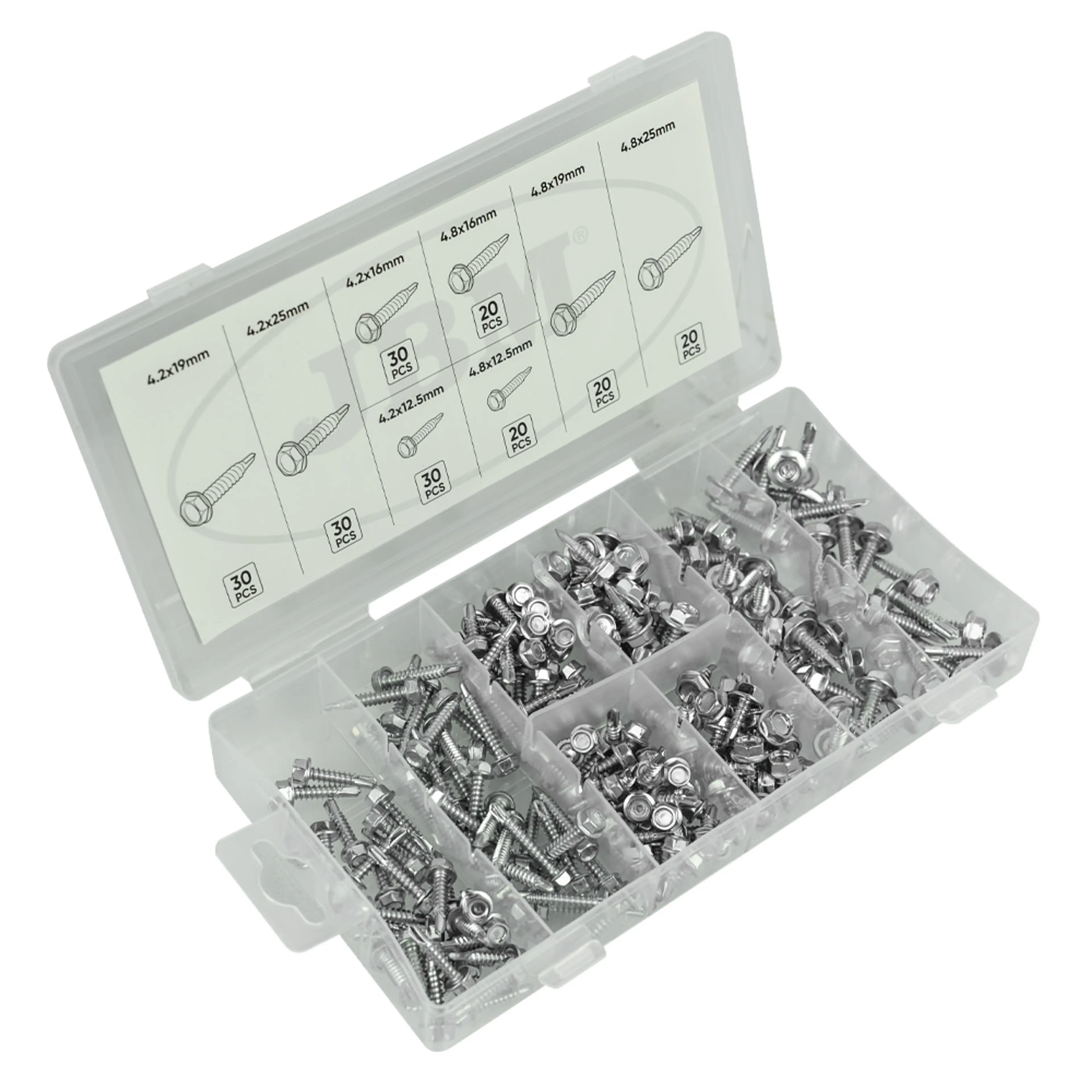 JBM ESTUCHE DE TORNILLOS AUTORROSCANTES 200PCS