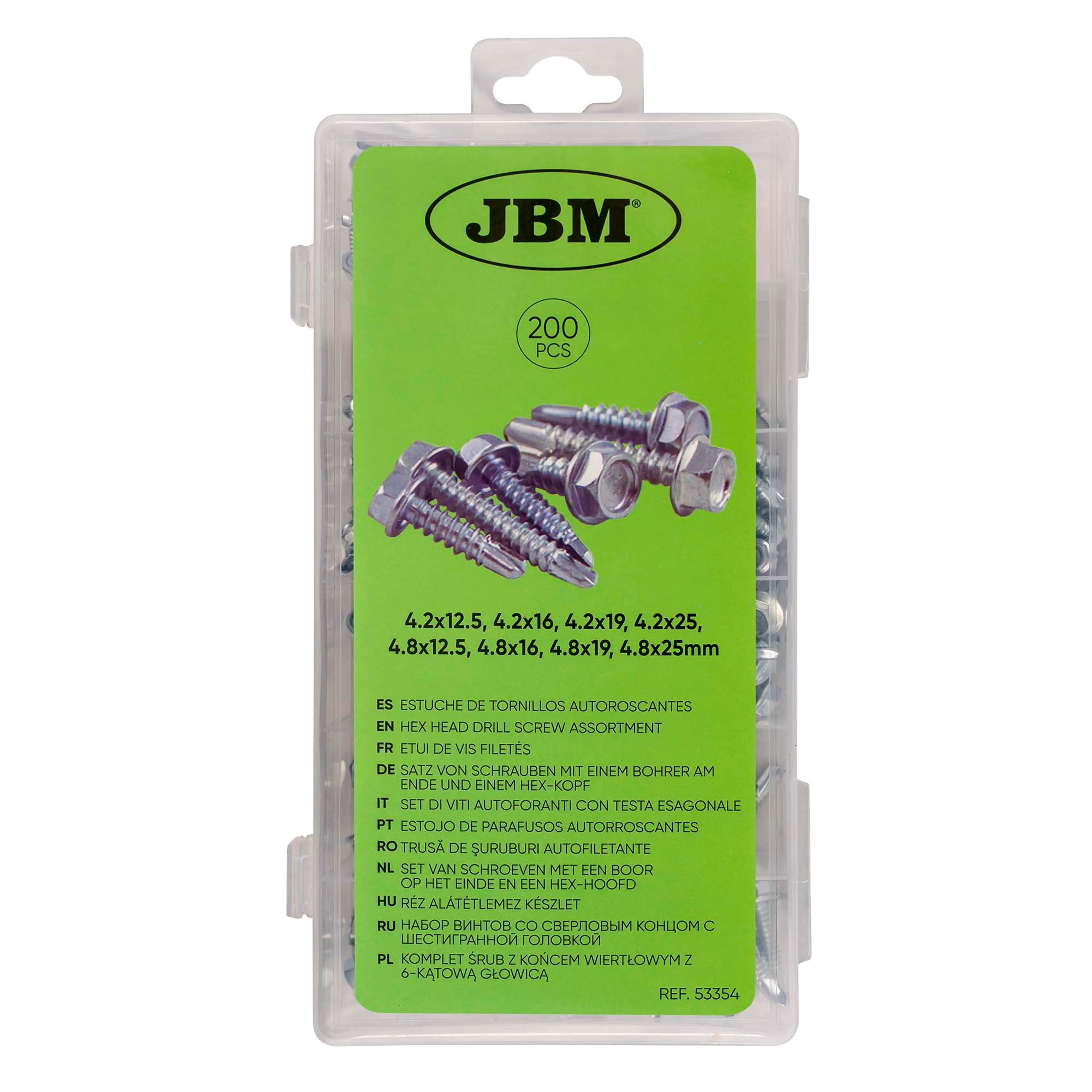 JBM ESTUCHE DE TORNILLOS AUTORROSCANTES 200PCS