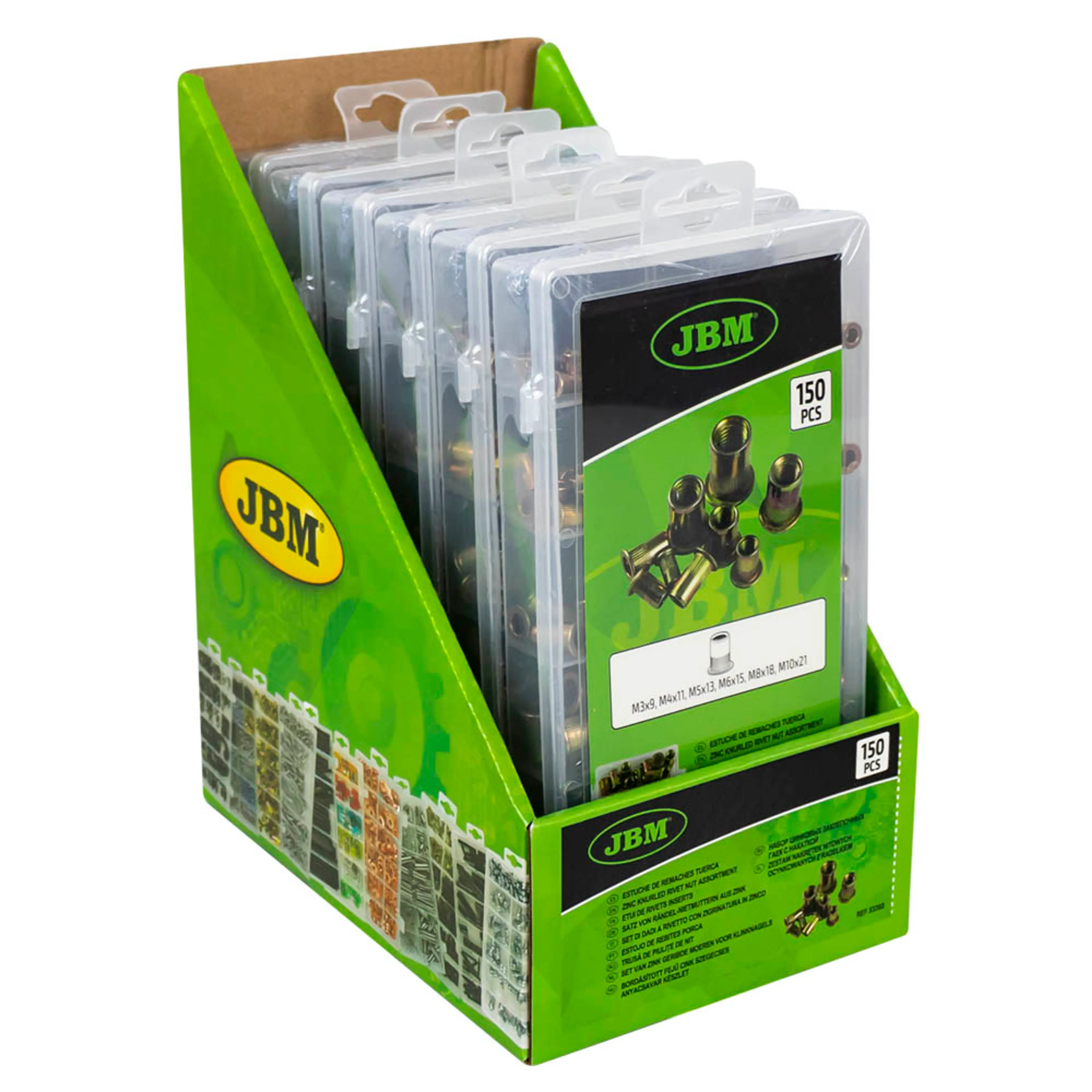 JBM ESTUCHE DE REMACHES TUERCA 150PCS
