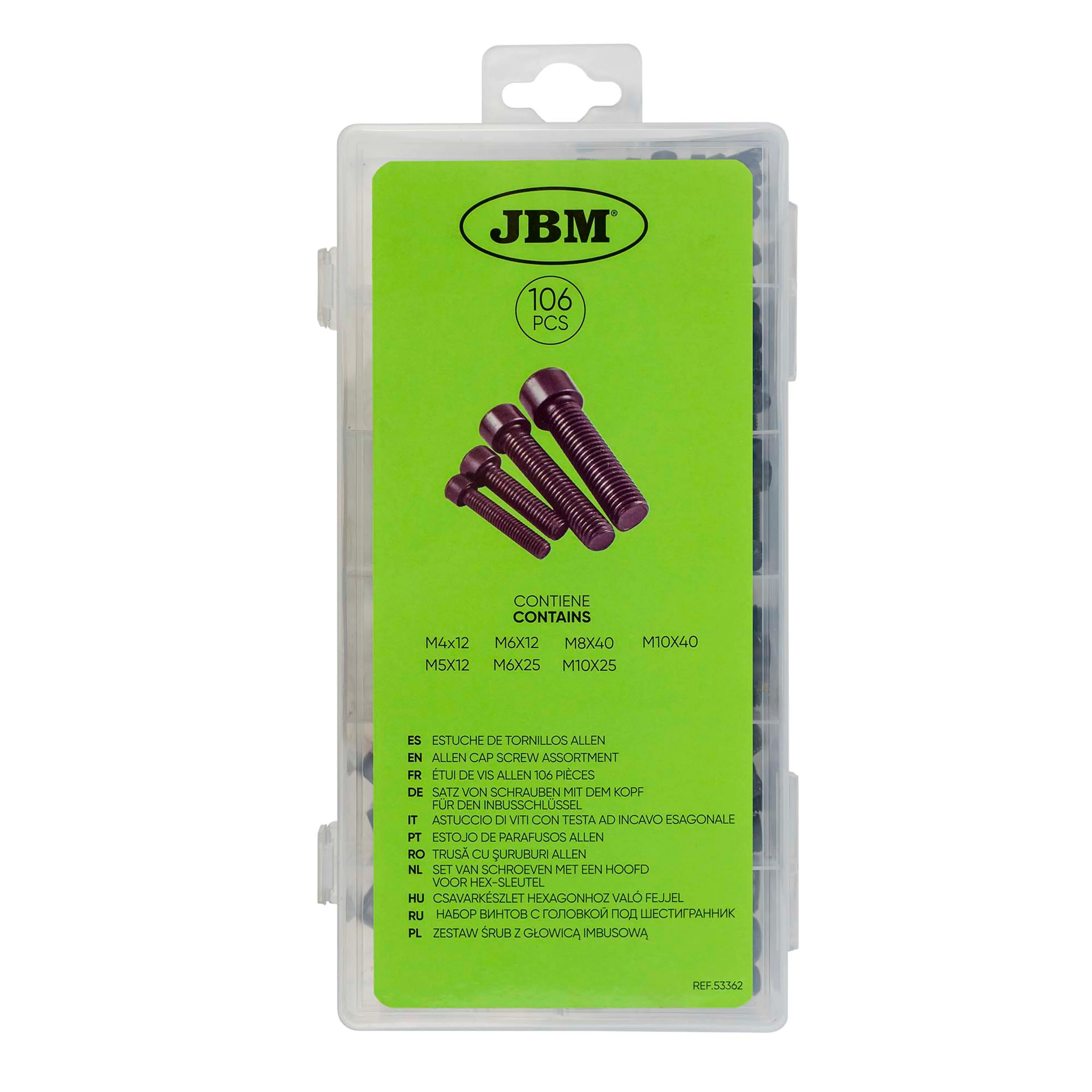 JBM ESTUCHE DE TORNILLOS ALLEN 106PCS