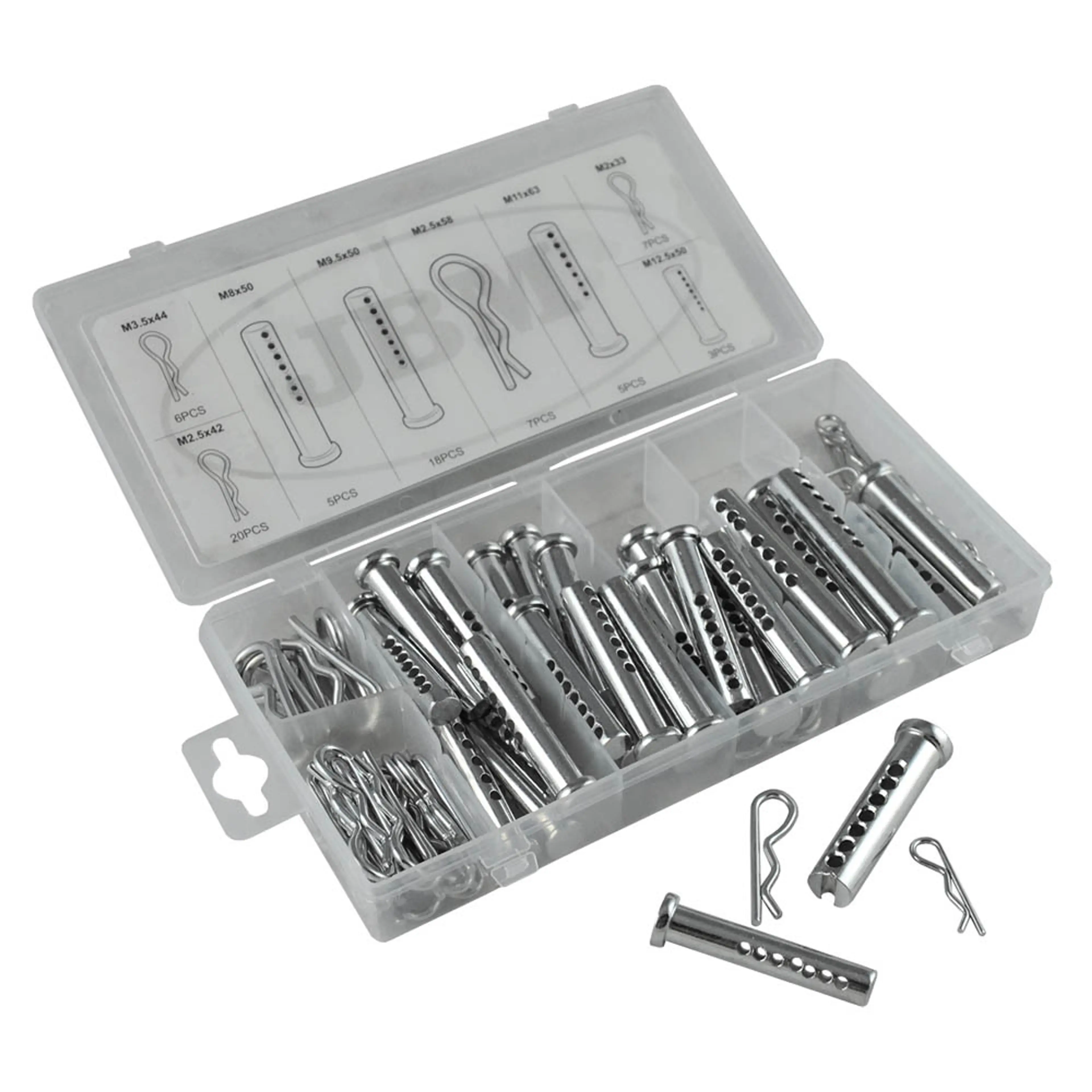JBM ESTUCHE DE PASADORES CLEVIS Y CLIPS EN R 71PCS