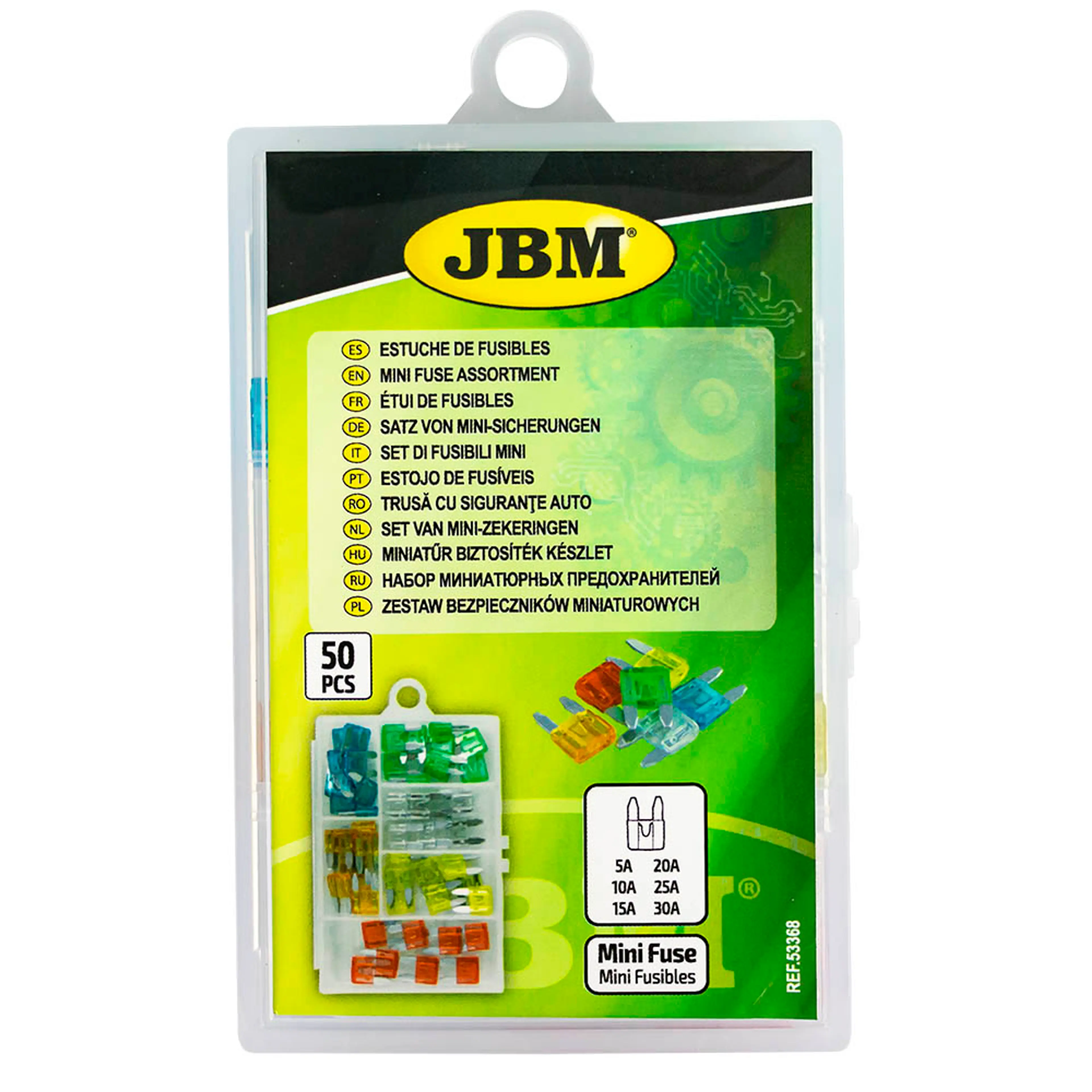 JBM ESTUCHE DE MINI FUSIBLES 50PCS