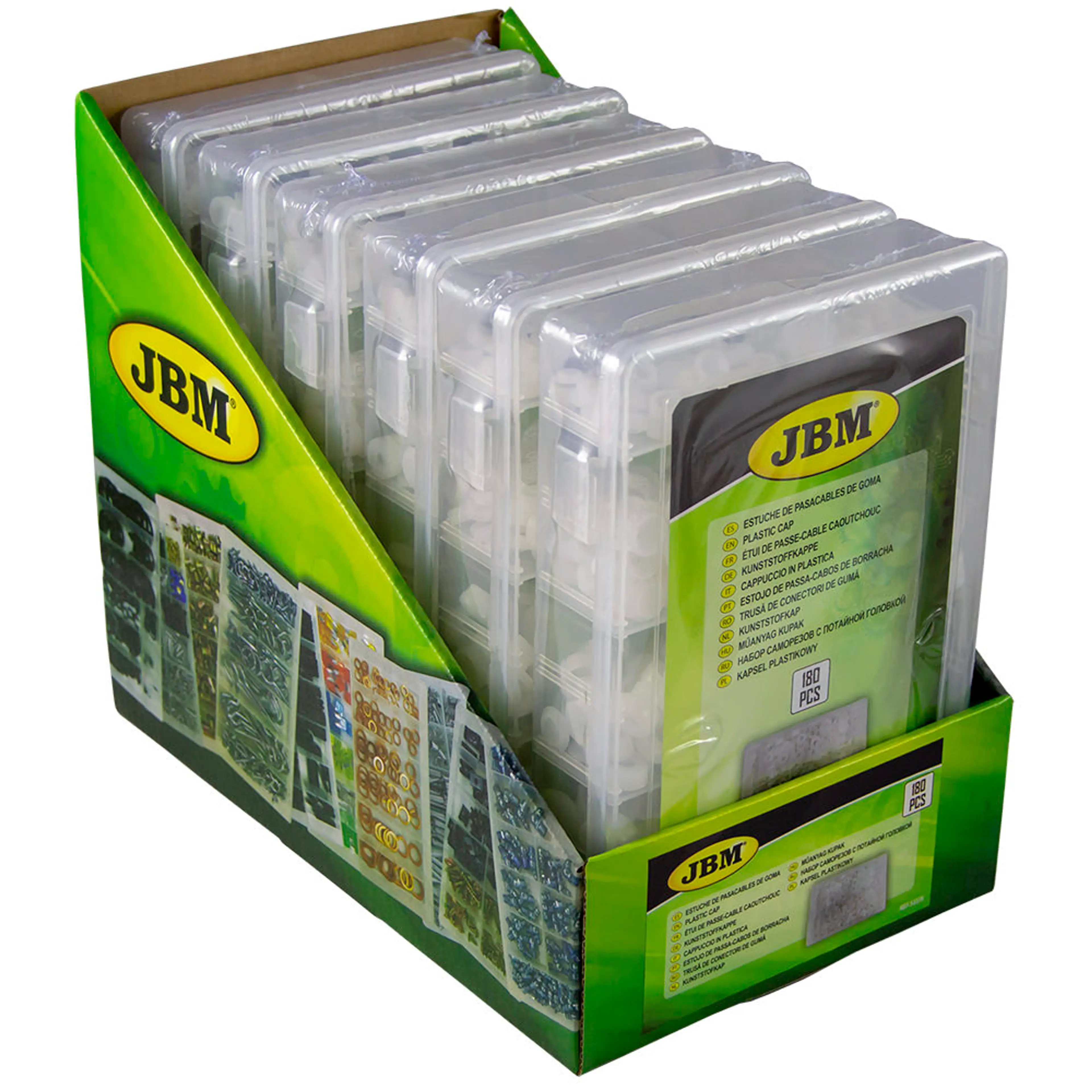 JBM ESTUCHE DE PASACABLES DE GOMA 180PCS