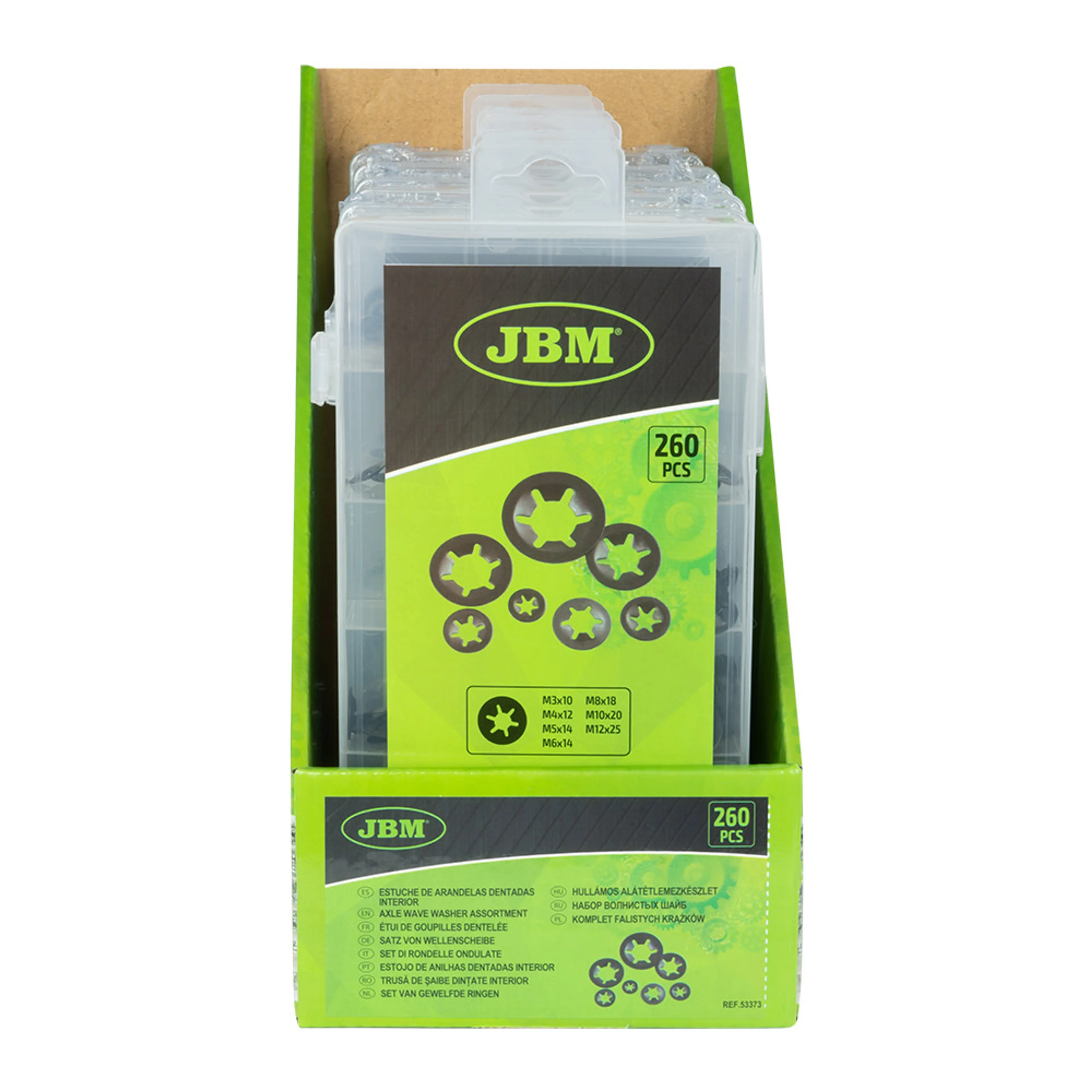 JBM ESTUCHE DE ARANDELAS DENTADAS INTERIOR 260PCS
