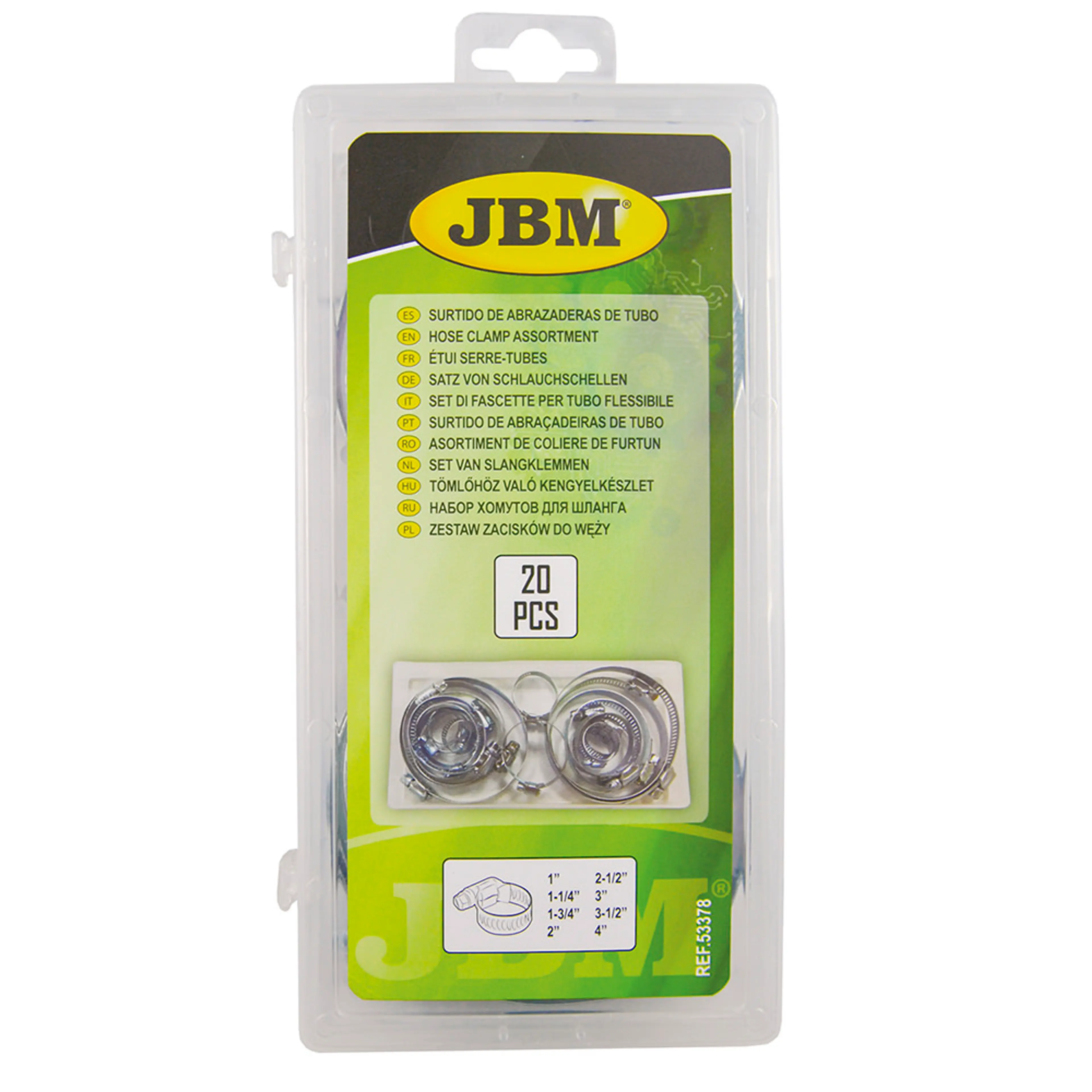 JBM SURTIDO DE ABRAZADERAS DE TUBO 20PCS