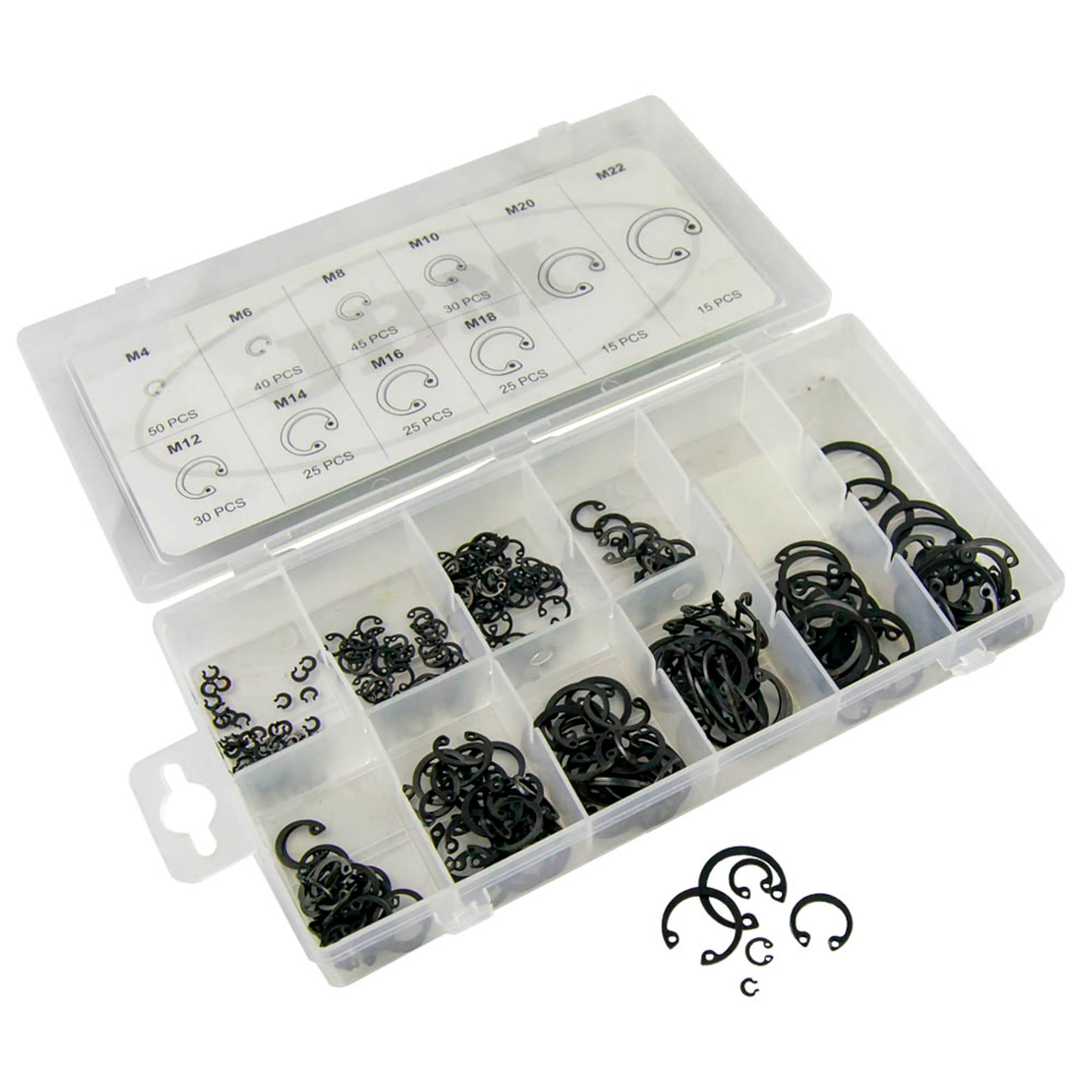 JBM ESTUCHE DE ARANDELAS SEEGER INTERIORES 300PCS