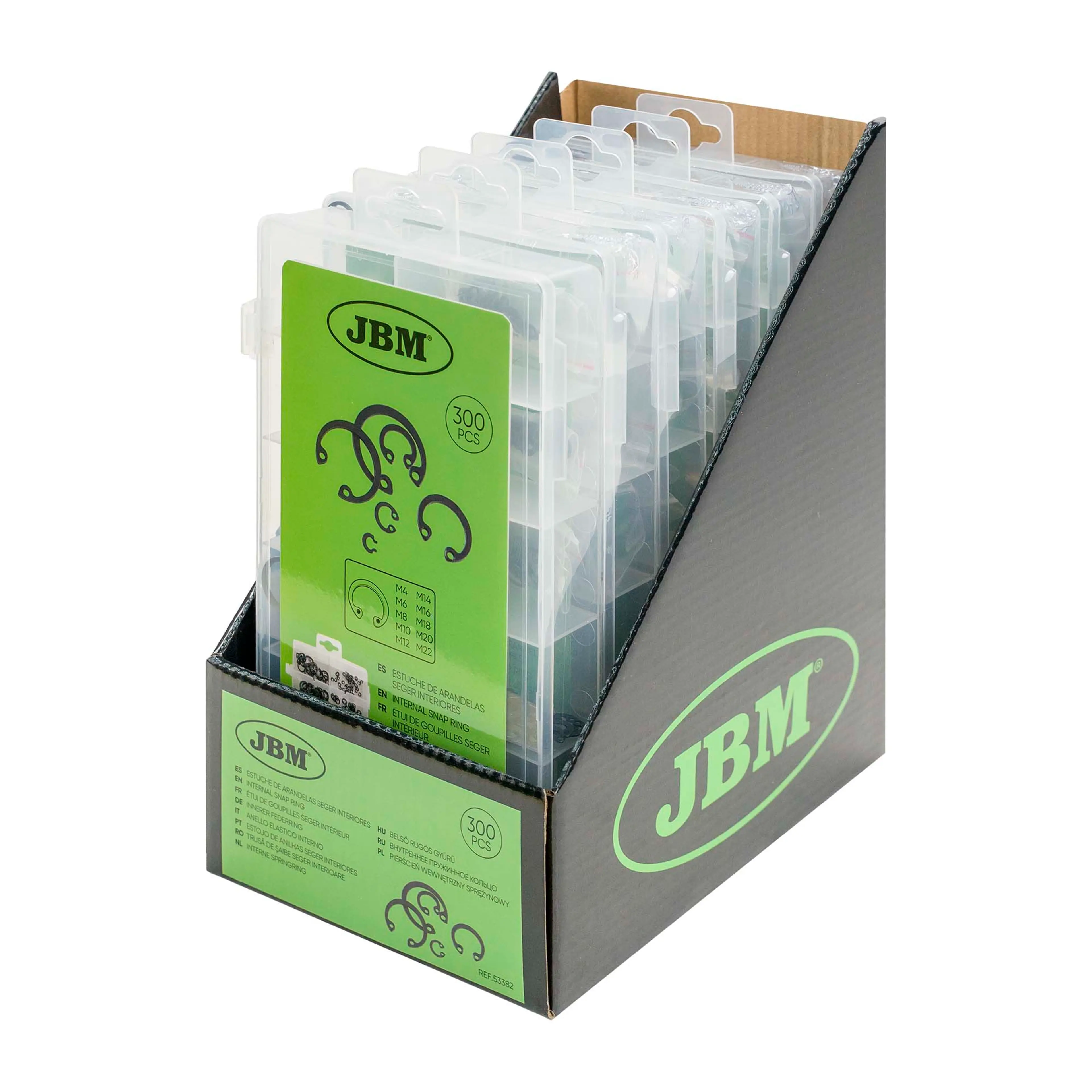 JBM ESTUCHE DE ARANDELAS SEEGER INTERIORES 300PCS