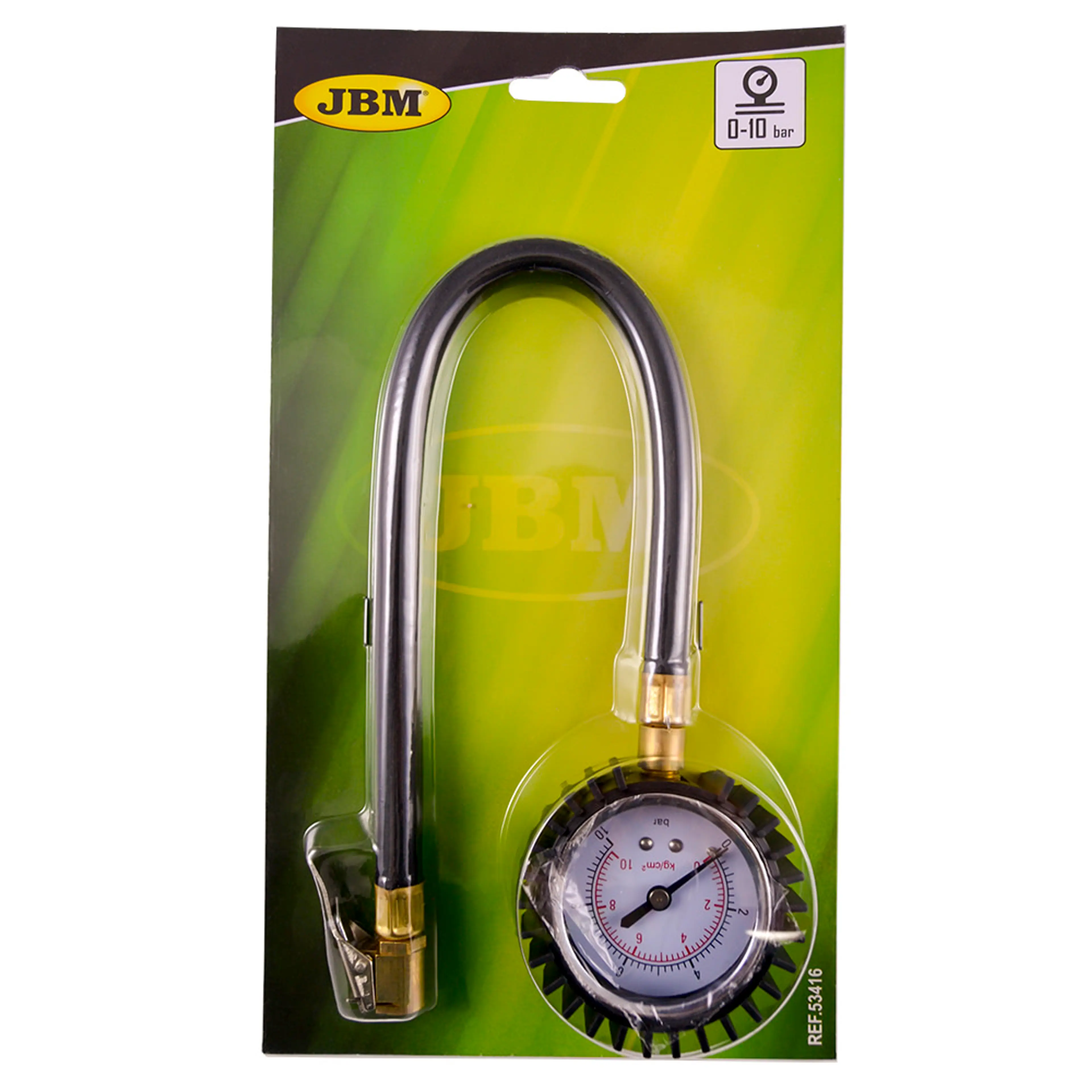 JBM COMPROBADOR DE PRESIÓN DE NEUMÁTICOS CON TUBO (0-10 BAR)