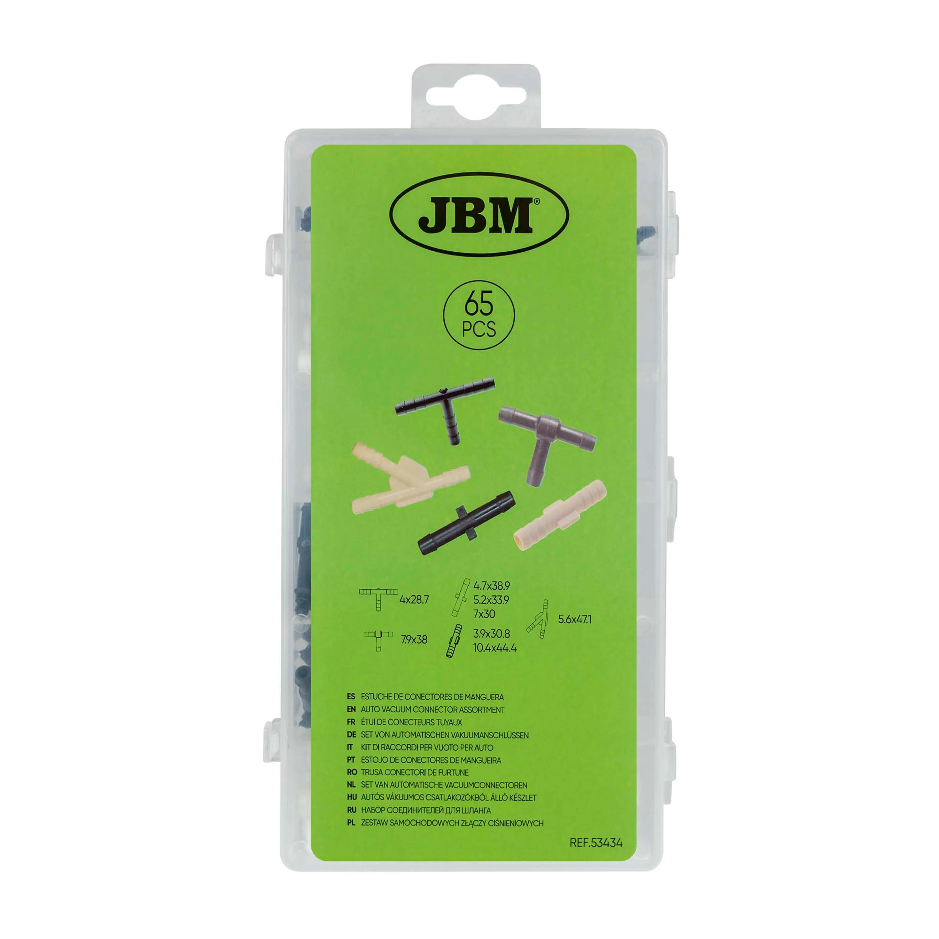 JBM ESTUCHE DE CONECTORES DE MANGUERA 65PCS