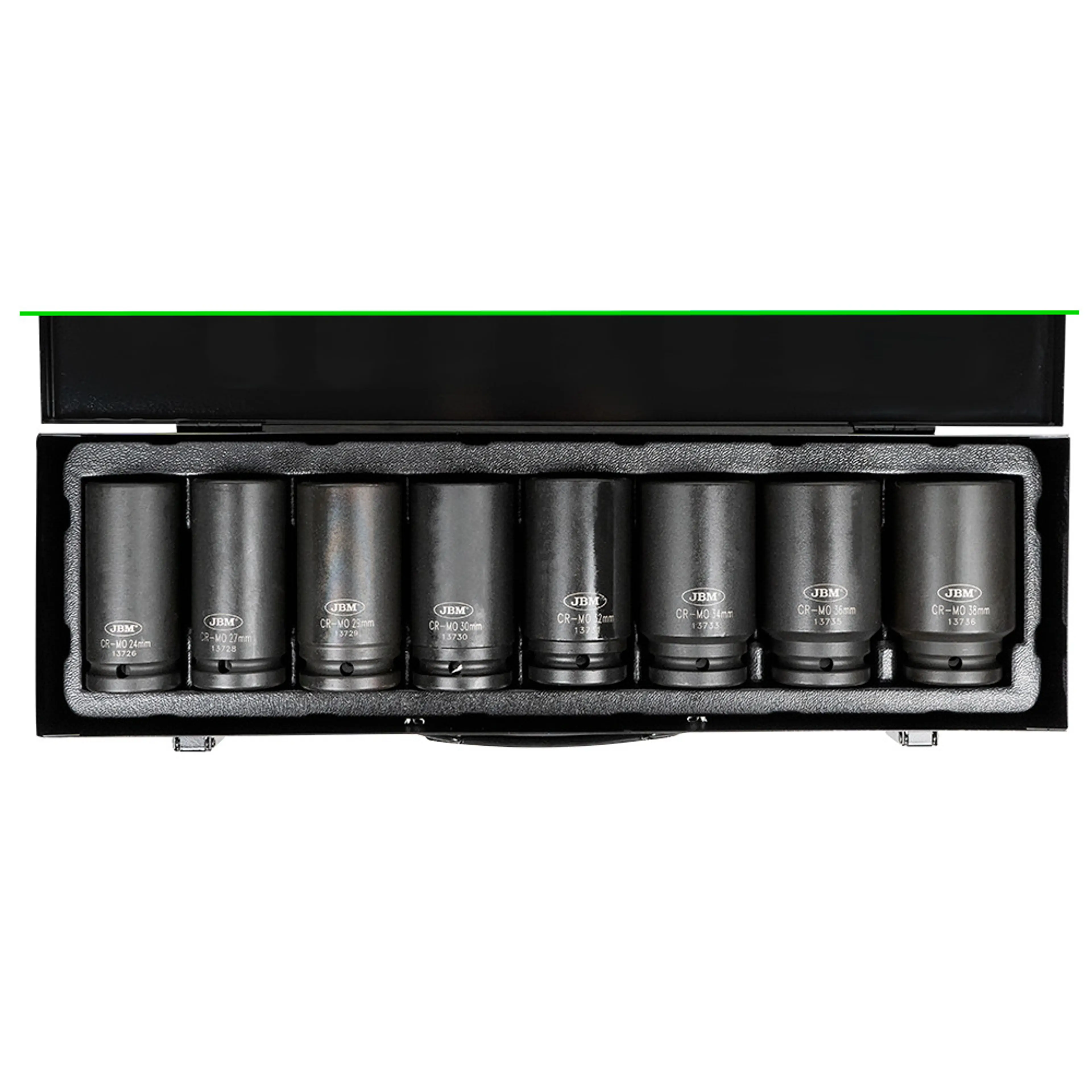 JBM SET DE 8 VASOS DE IMPACTO LARGOS HEXAGONALES DE 3/4"