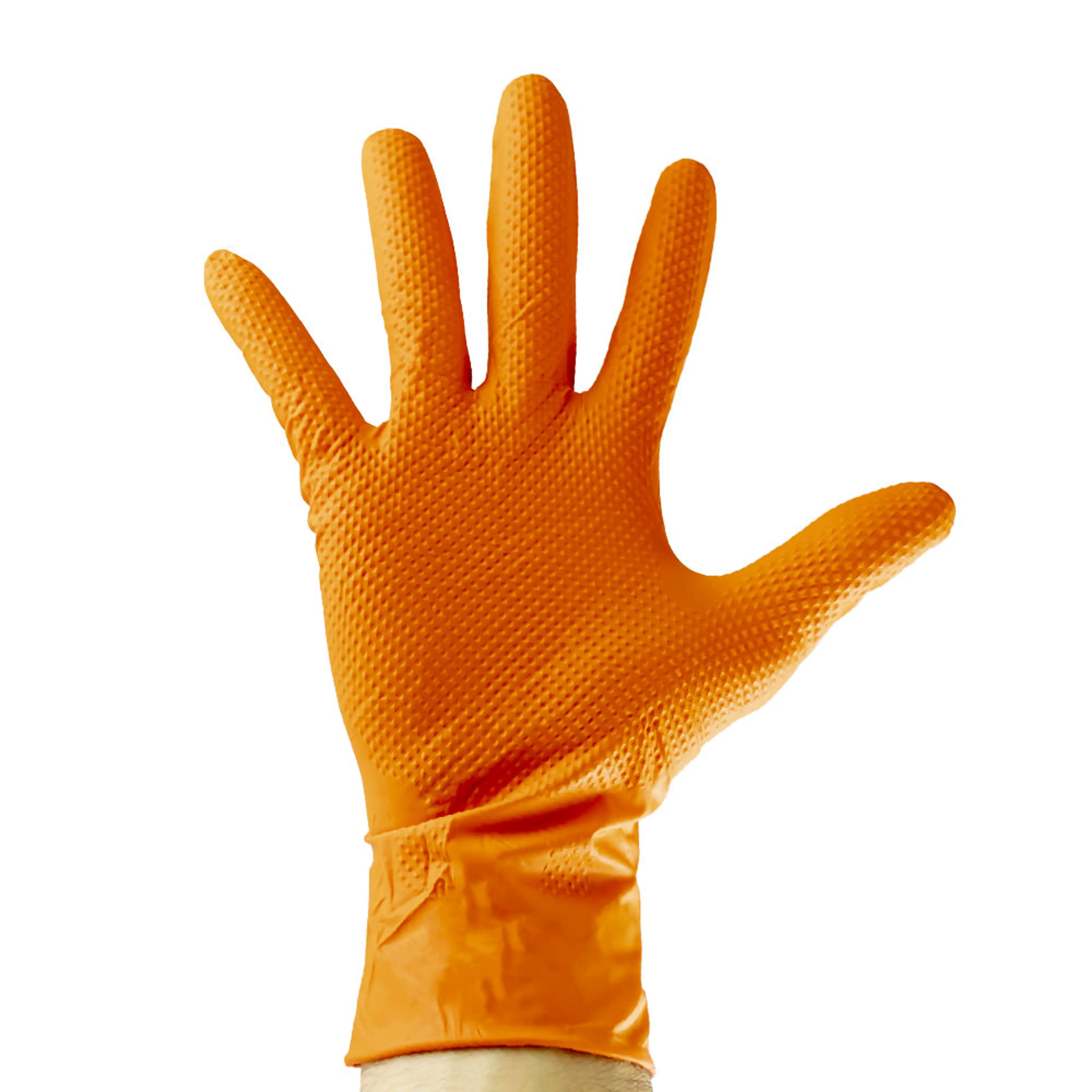 JBM GUANTES DE NITRILO NARANJA TEXTURIZADO TALLA L (100 UDS.) 7,0MIL
