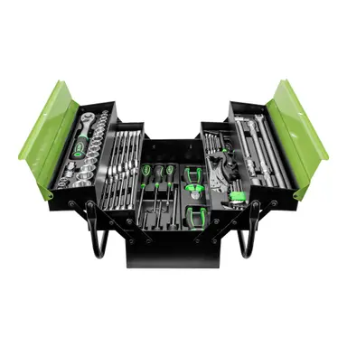 JBM CAJA METÁLICA DE 63 PIEZAS DE HERRAMIENTAS CINCADO