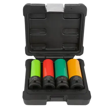 JBM SET DE 4 VASOS DE IMPACTO DE 1/2" PARA LLANTAS DE ALEACIÓN