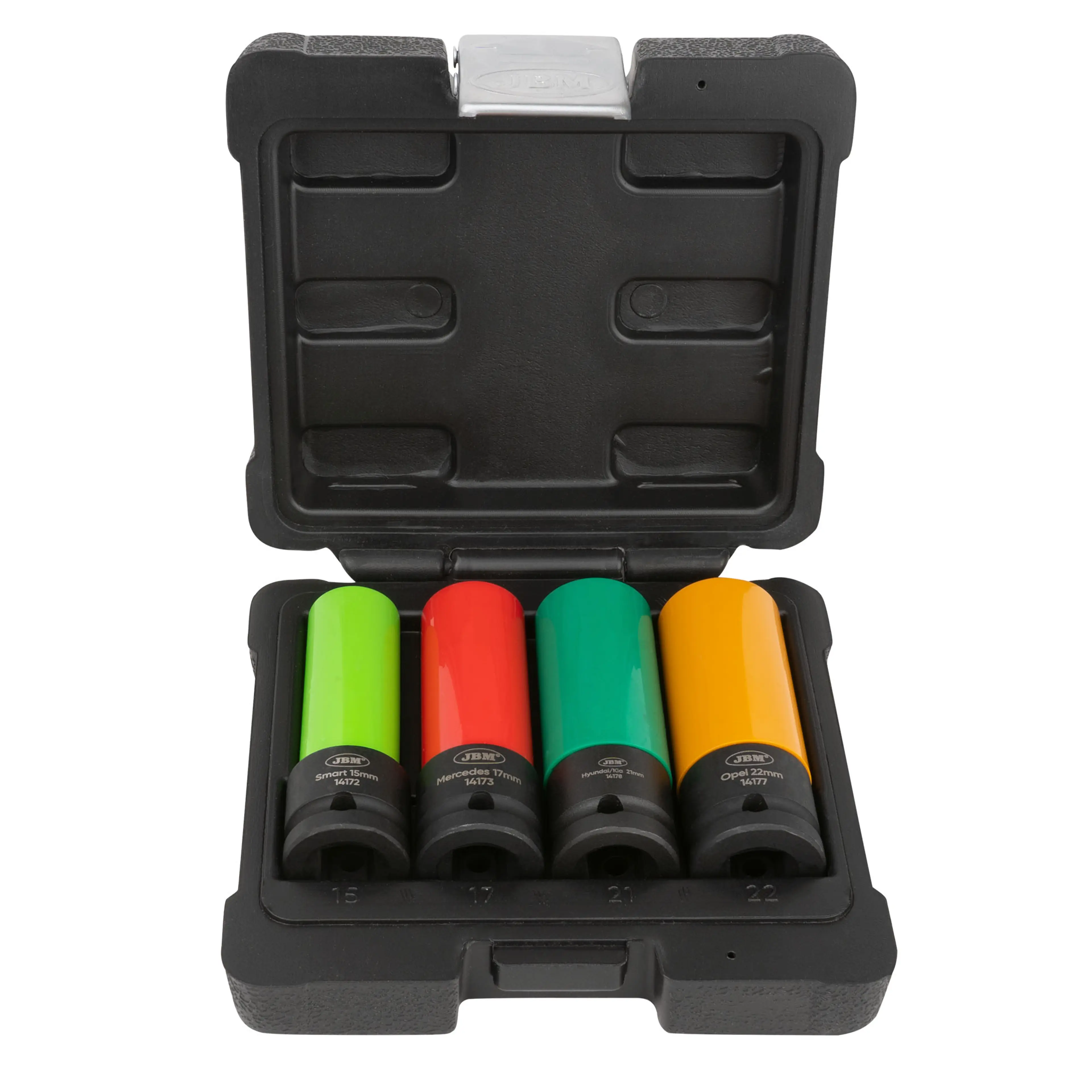 JBM SET DE 4 VASOS DE IMPACTO DE 1/2" PARA LLANTAS DE ALEACIÓN