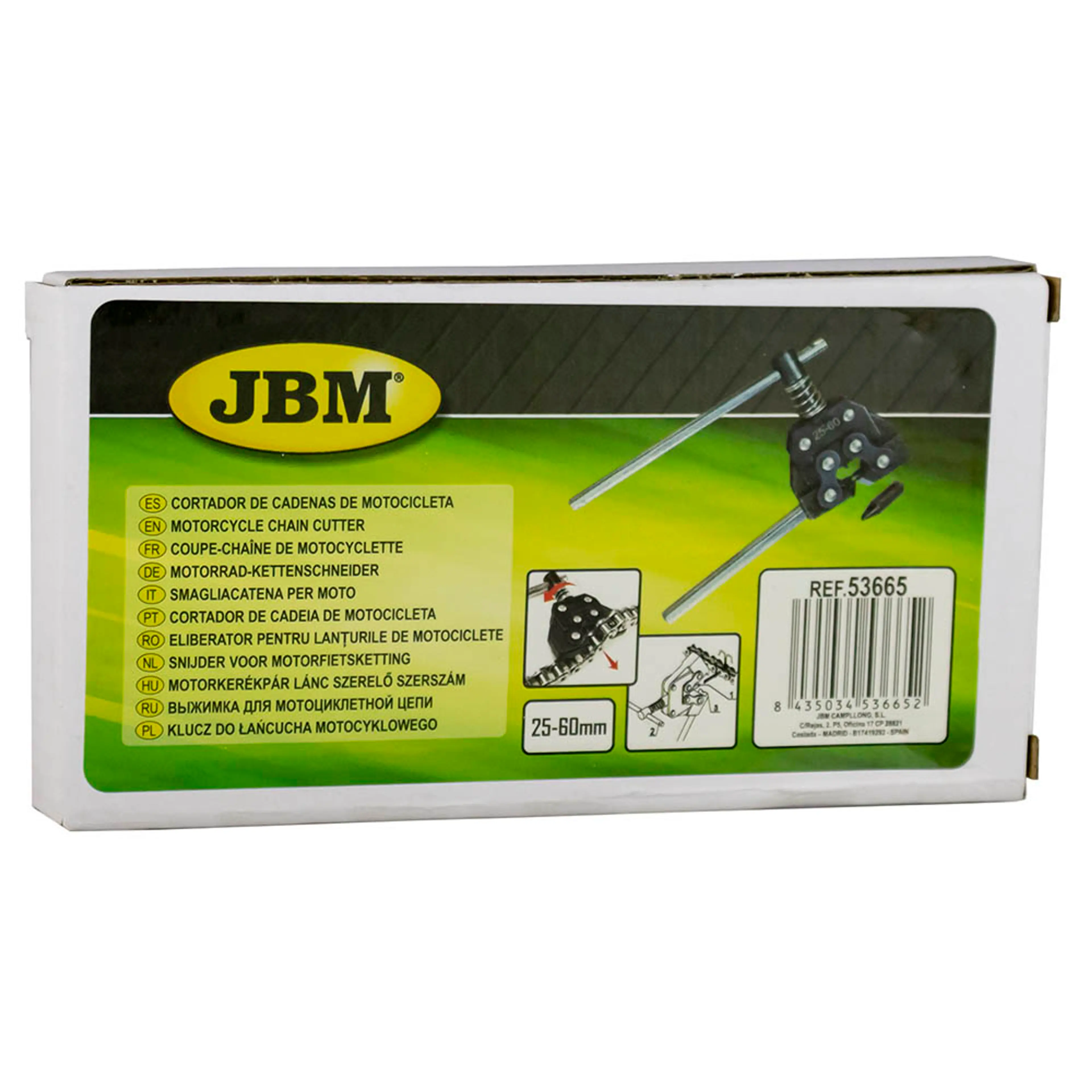 JBM CORTADOR DE CADENAS DE MOTOCICLETA (25-60)