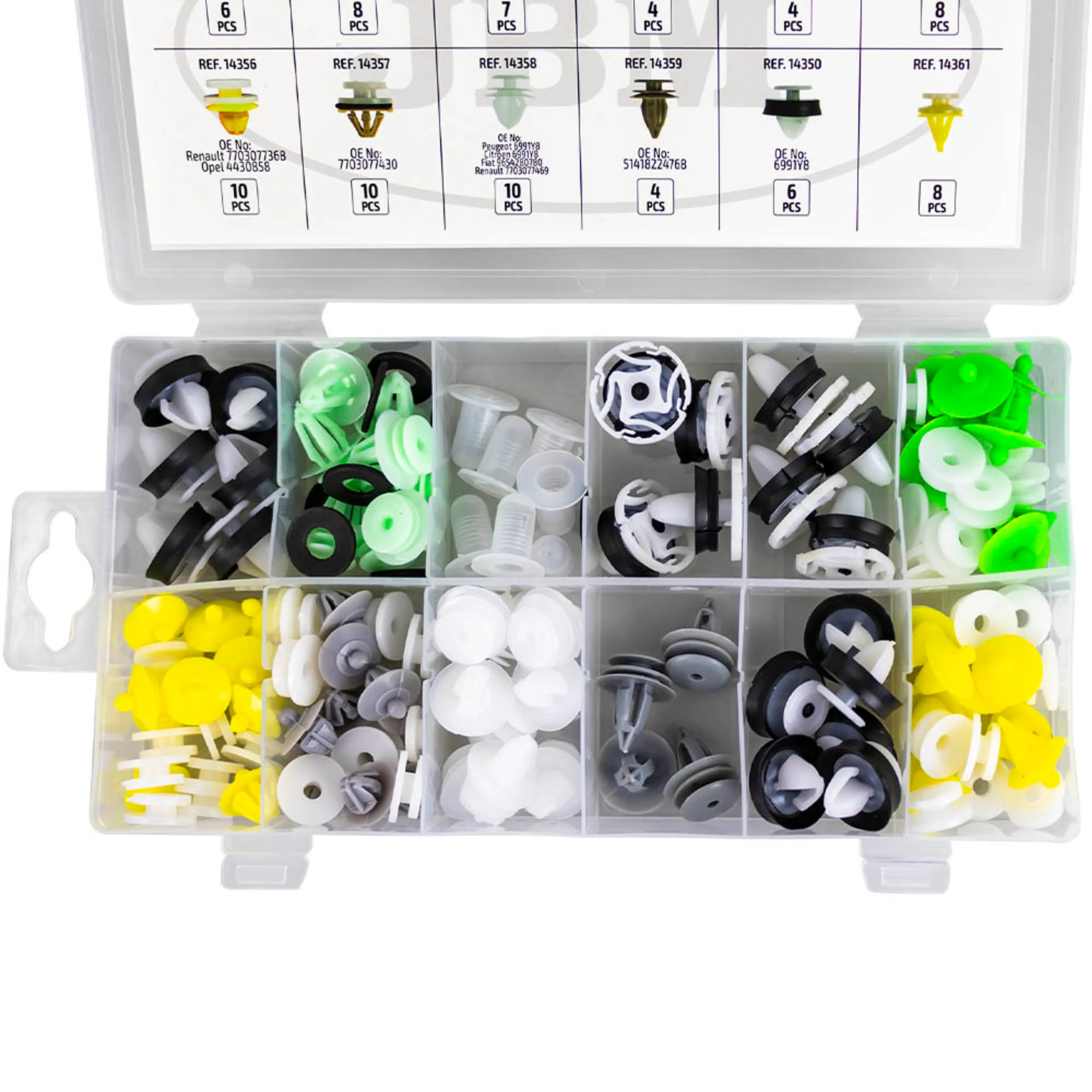 JBM ESTUCHE DE CLIPS RENAULT/DACIA PARA PANEL DE PUERTA 85PCS