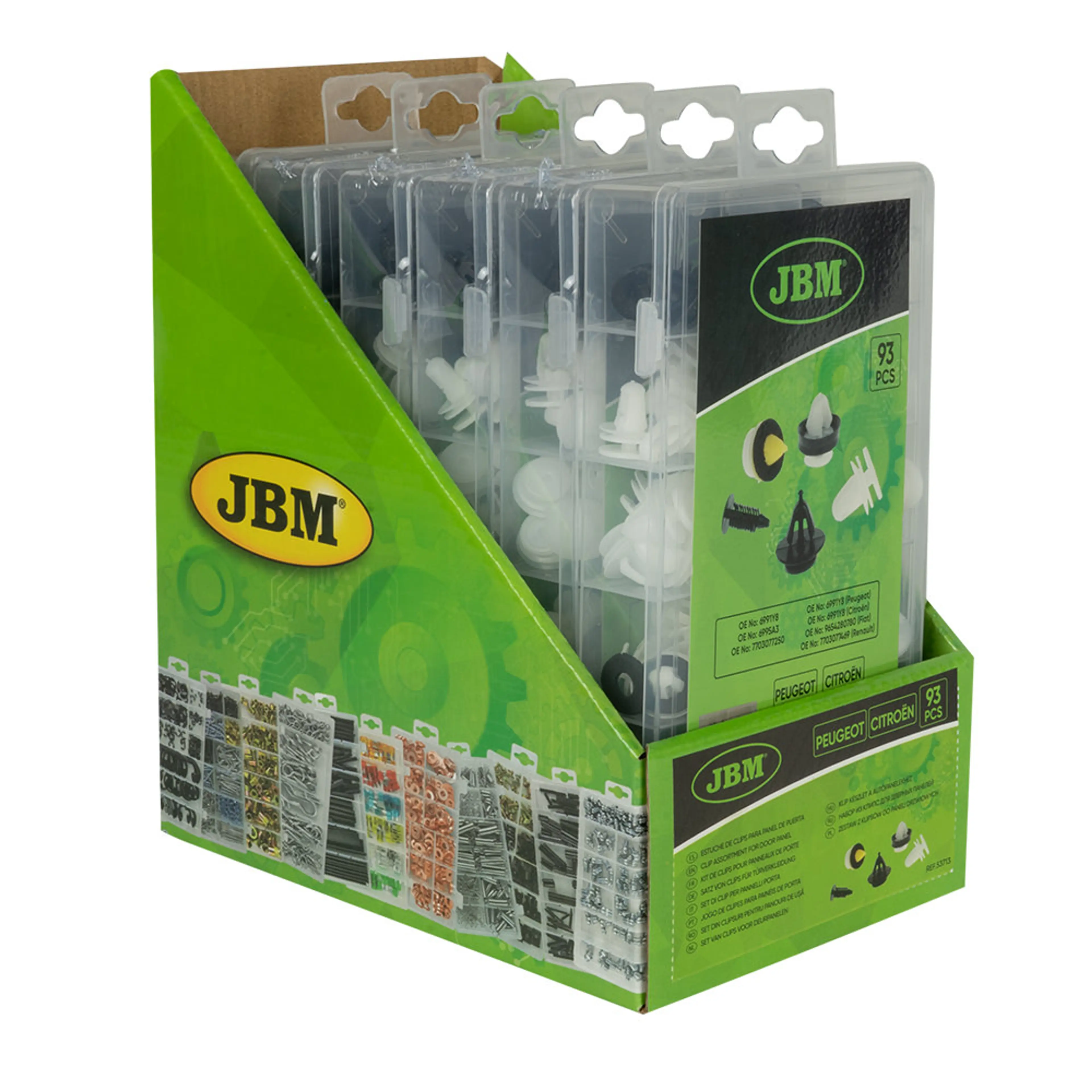 JBM ESTUCHE DE CLIPS PEUGEOT/CITROËN PARA PANEL DE PUERTA 93PCS