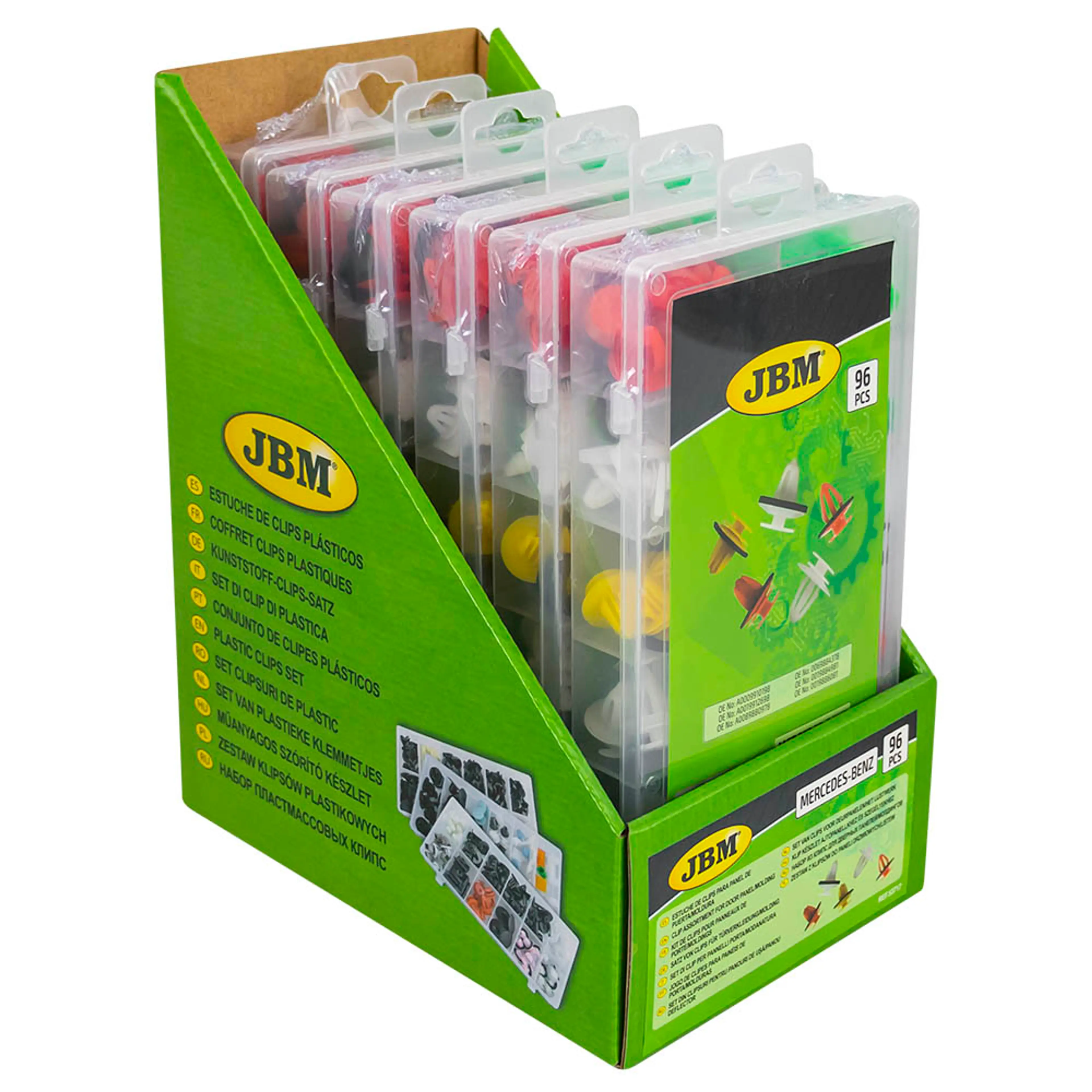 JBM ESTUCHE DE CLIPS MERCEDES-BENZ PARA PANEL DE PUERTA/MOLDURA 96PCS
