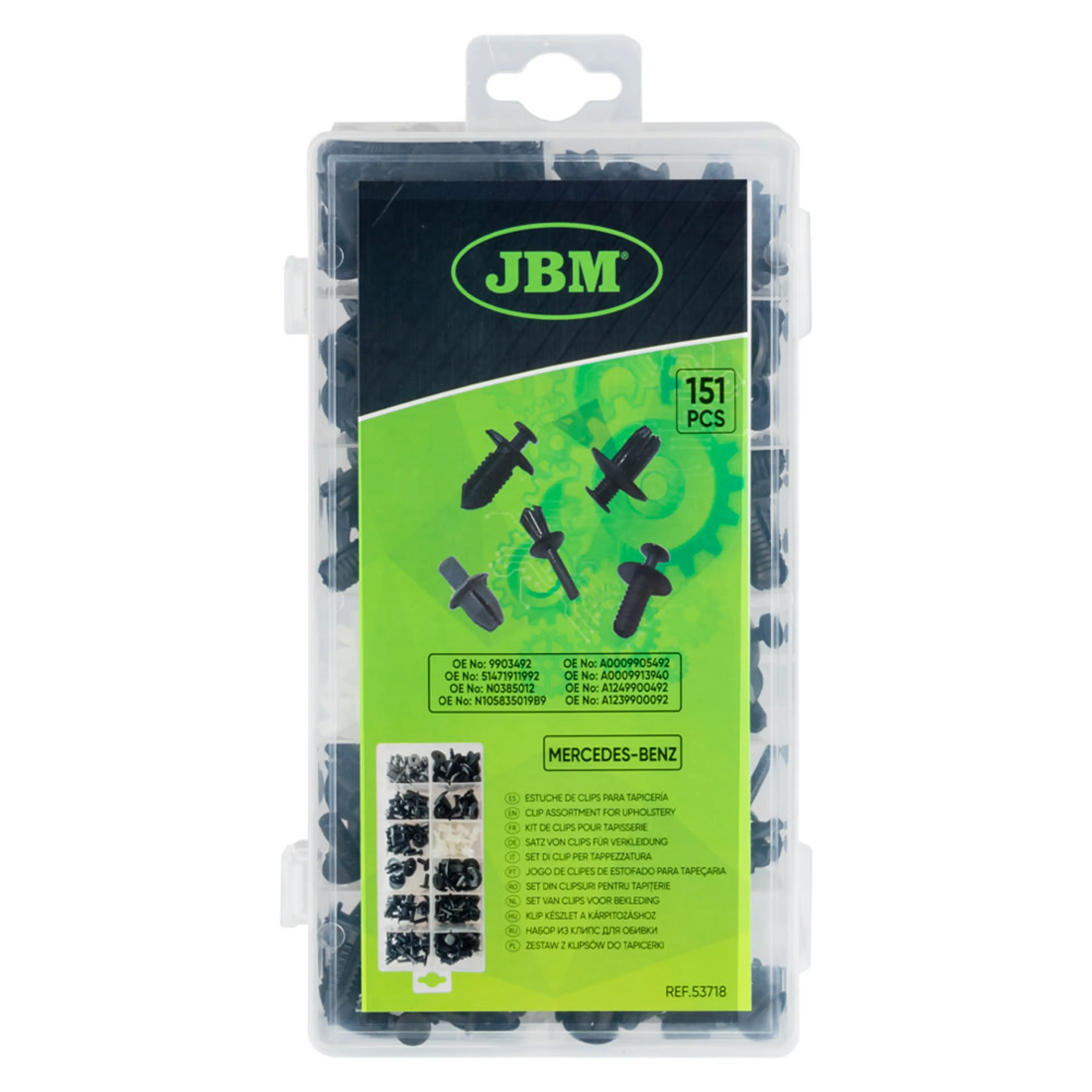 JBM ESTUCHE DE CLIPS MERCEDES-BENZ PARA TAPICERÍA 151PCS