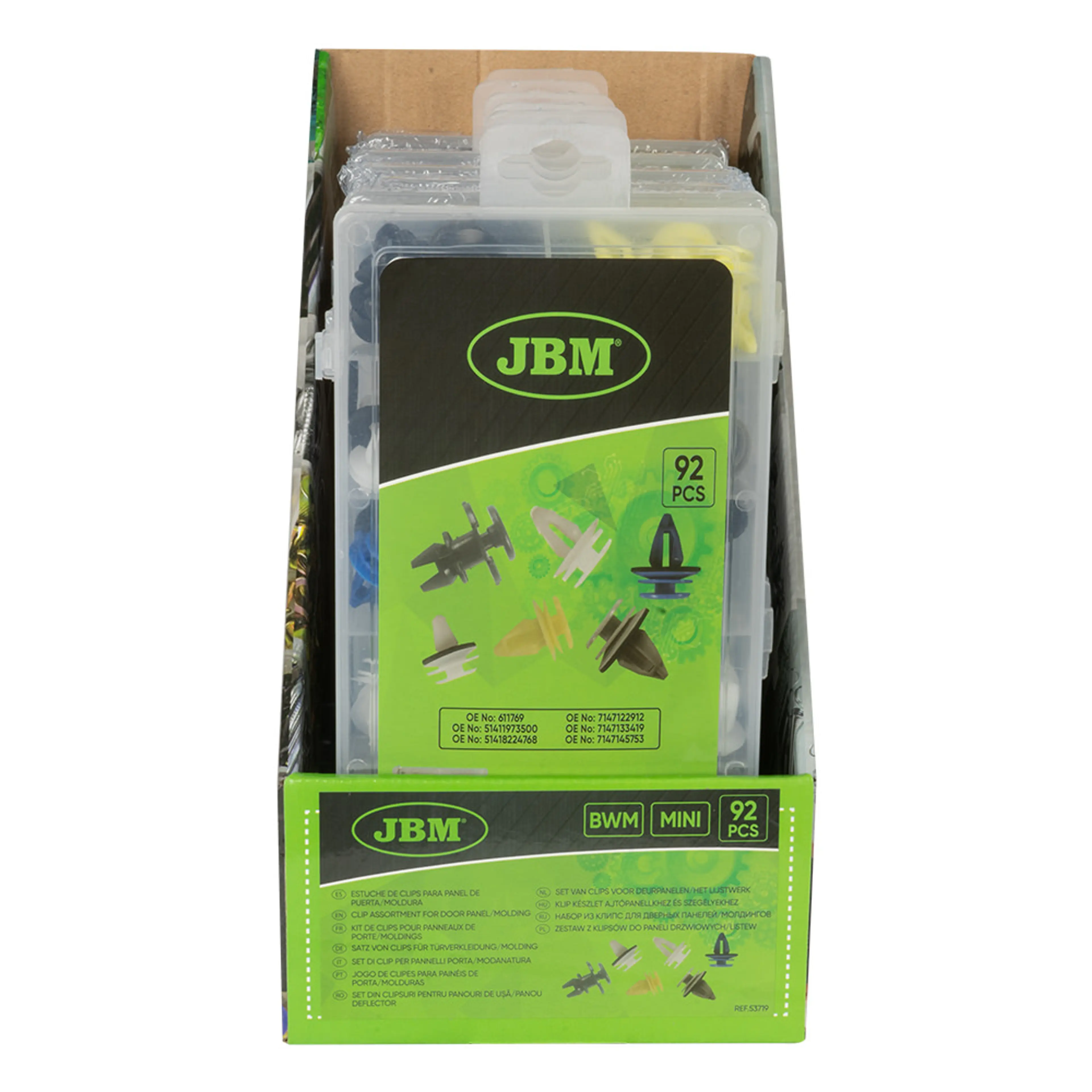 JBM ESTUCHE DE CLIPS BMW/MINI PARA PANEL DE PUERTA/MOLDURA 92PCS