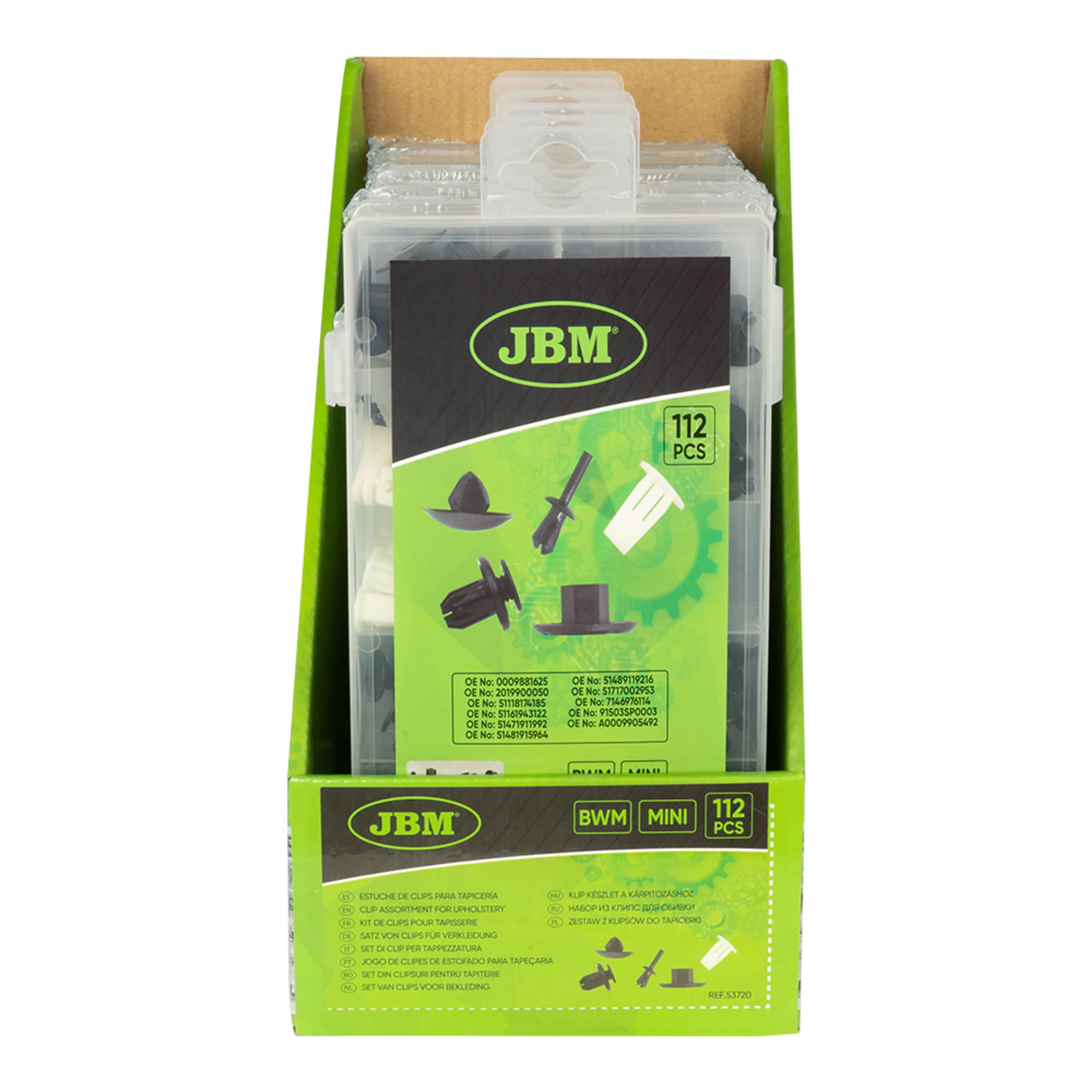 JBM ESTUCHE DE CLIPS BMW/MINI PARA TAPICERÍA 112PCS