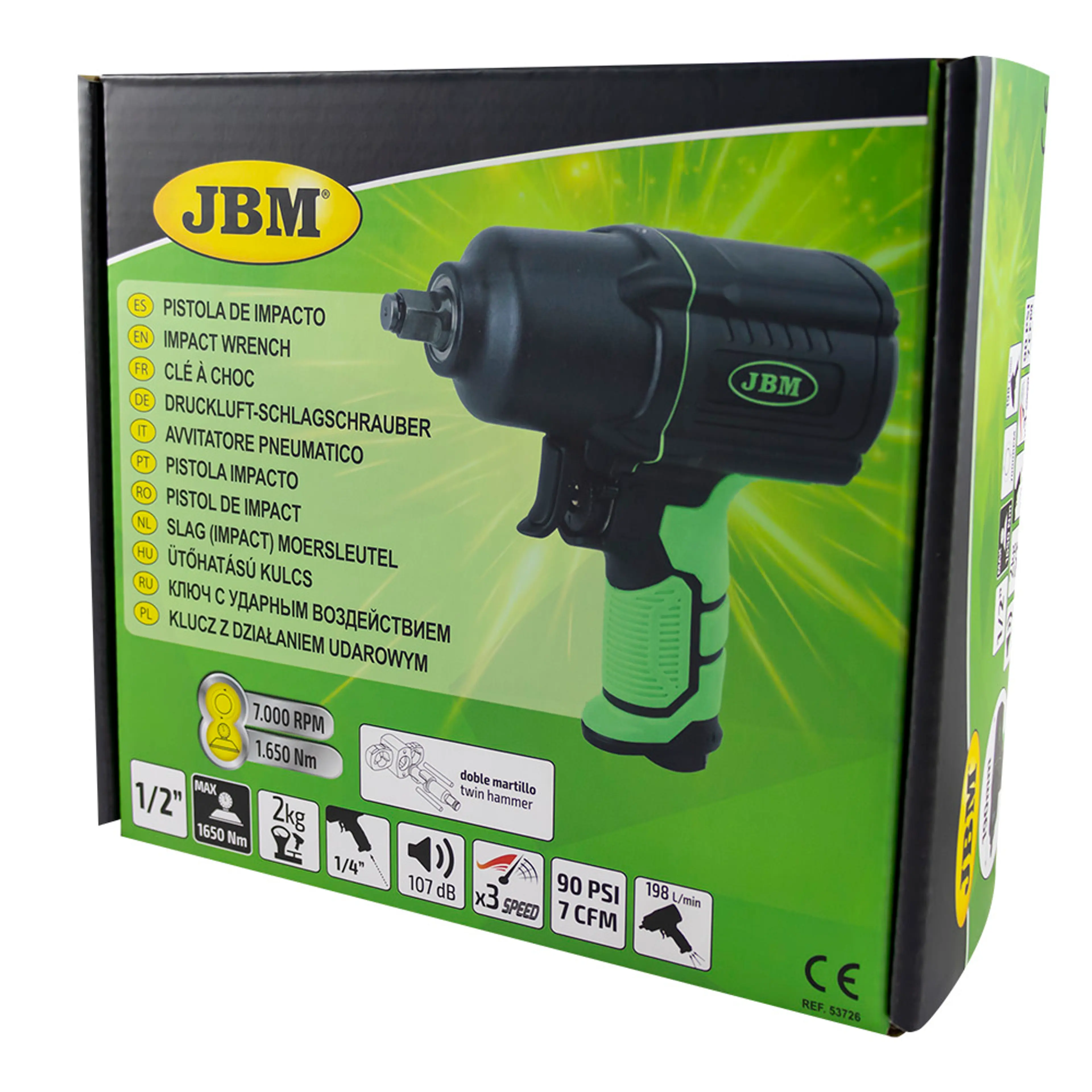 JBM PISTOLA DE IMPACTO 1/2" 1650NM