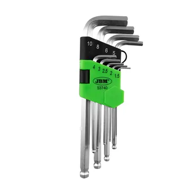 JBM SET DE 9 LLAVES ALLEN LARGAS CON PUNTA REDONDA