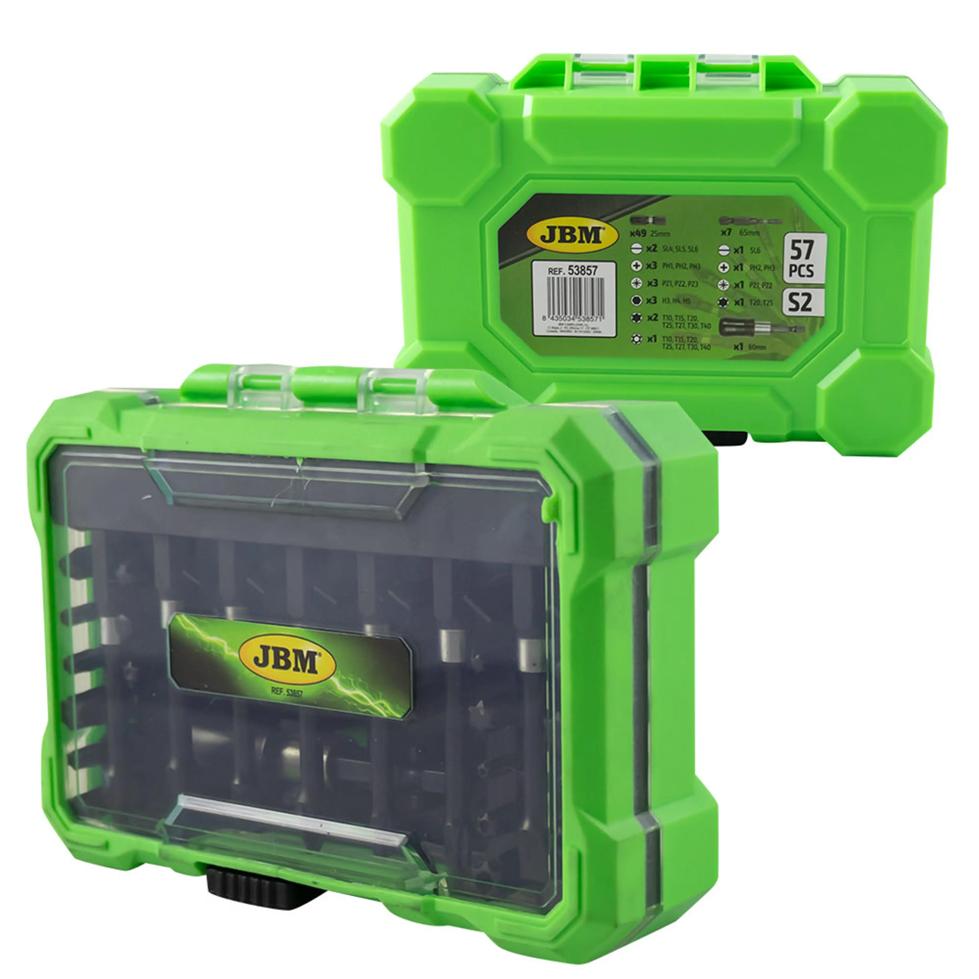 JBM ESTUCHE DE PUNTAS DE IMPACTO CON ADAPTADOR RÁPIDO S2 - ACABADO NEG