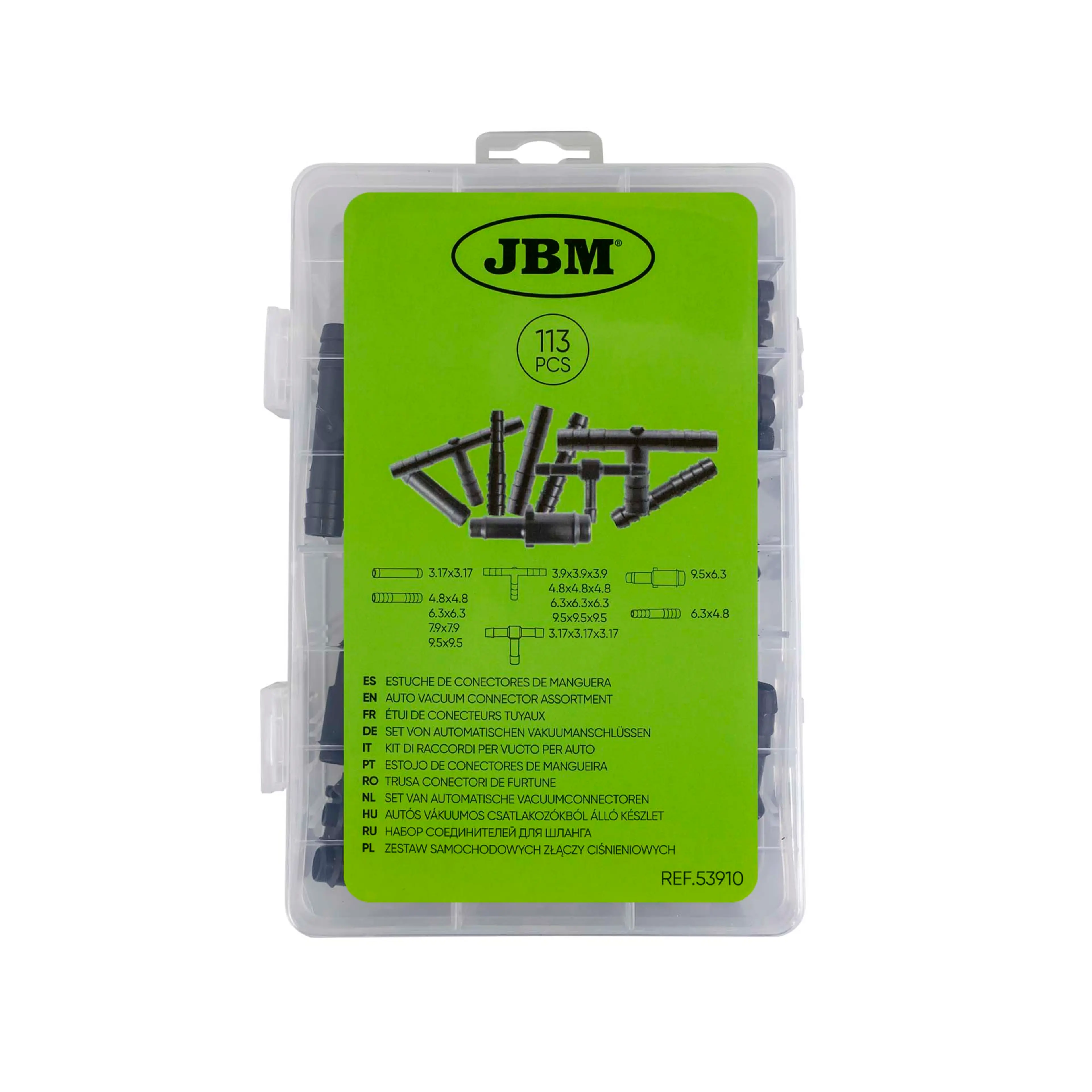 JBM ESTUCHE DE CONECTORES DE MANGUERA 113PCS