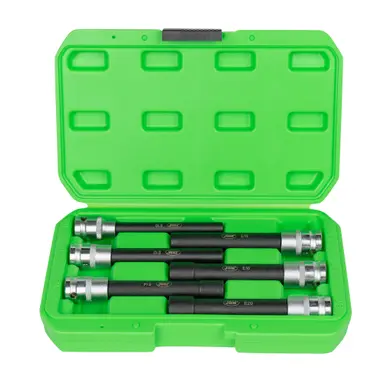 JBM SET DE 6 VASOS TORX TIPO E EXTRA LARGOS DE 1/2" CINCADO