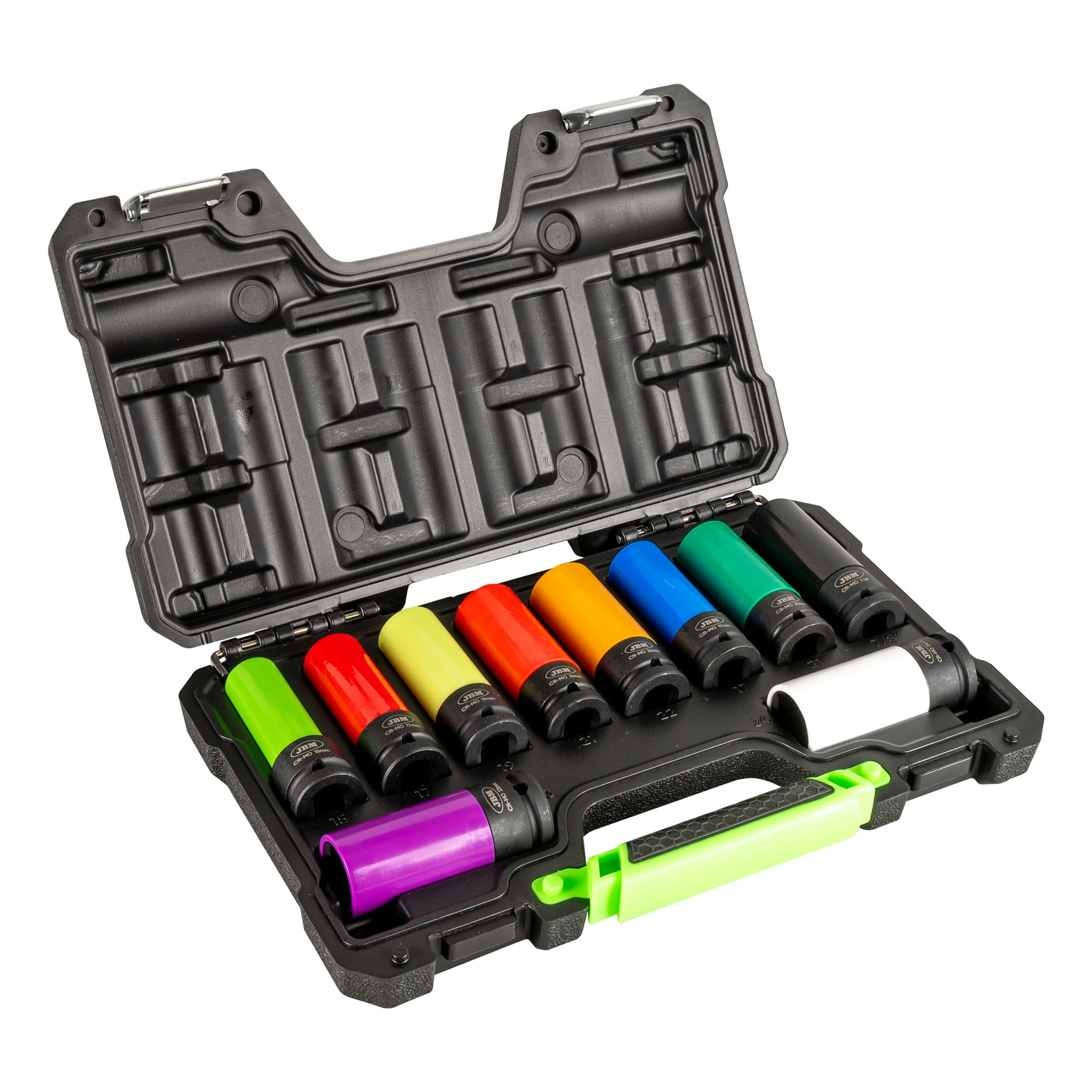 JBM SET DE 10 VASOS DE IMPACTO DE 1/2" ESPECIAL EXTRACCIÓN RUEDAS