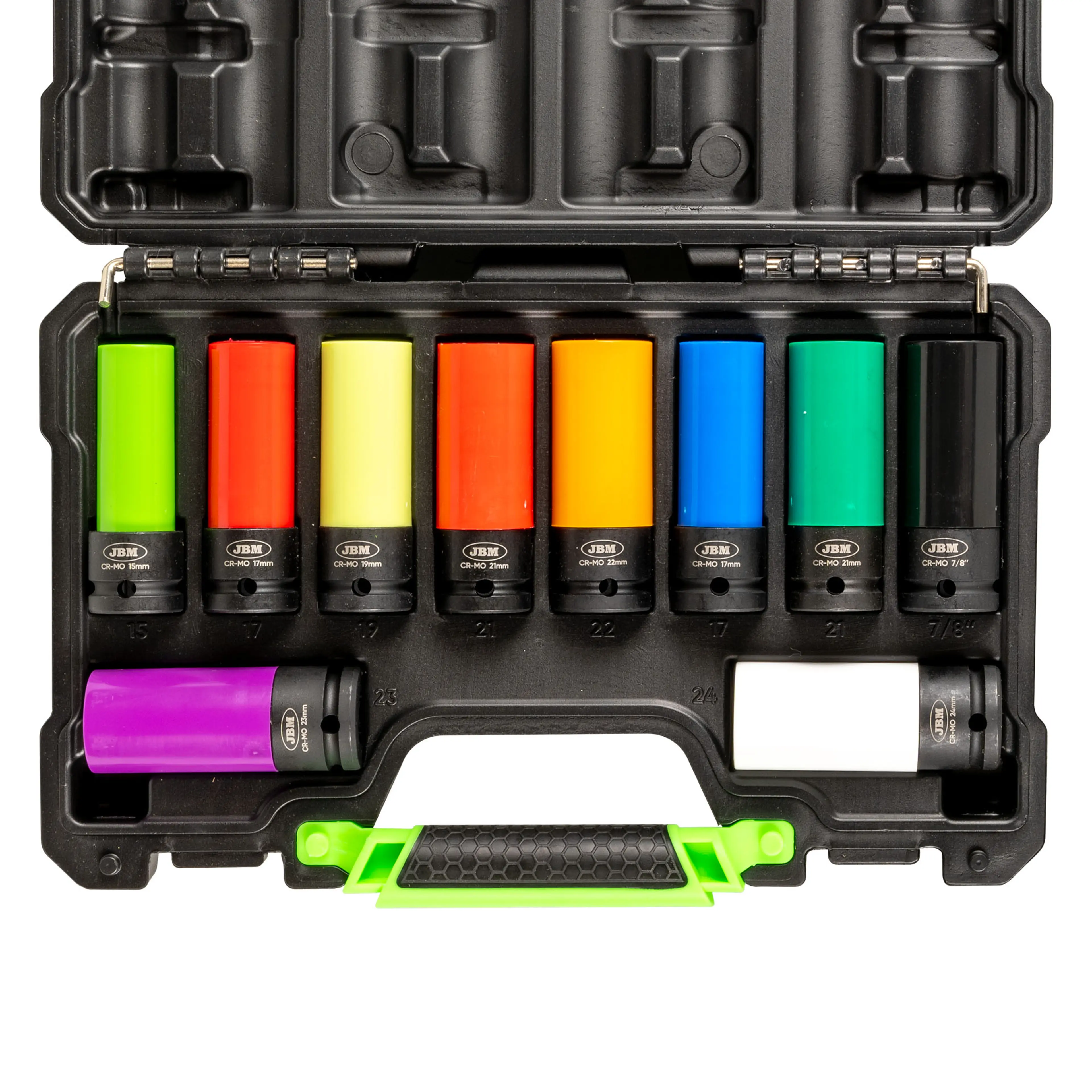 JBM SET DE 10 VASOS DE IMPACTO DE 1/2" ESPECIAL EXTRACCIÓN RUEDAS