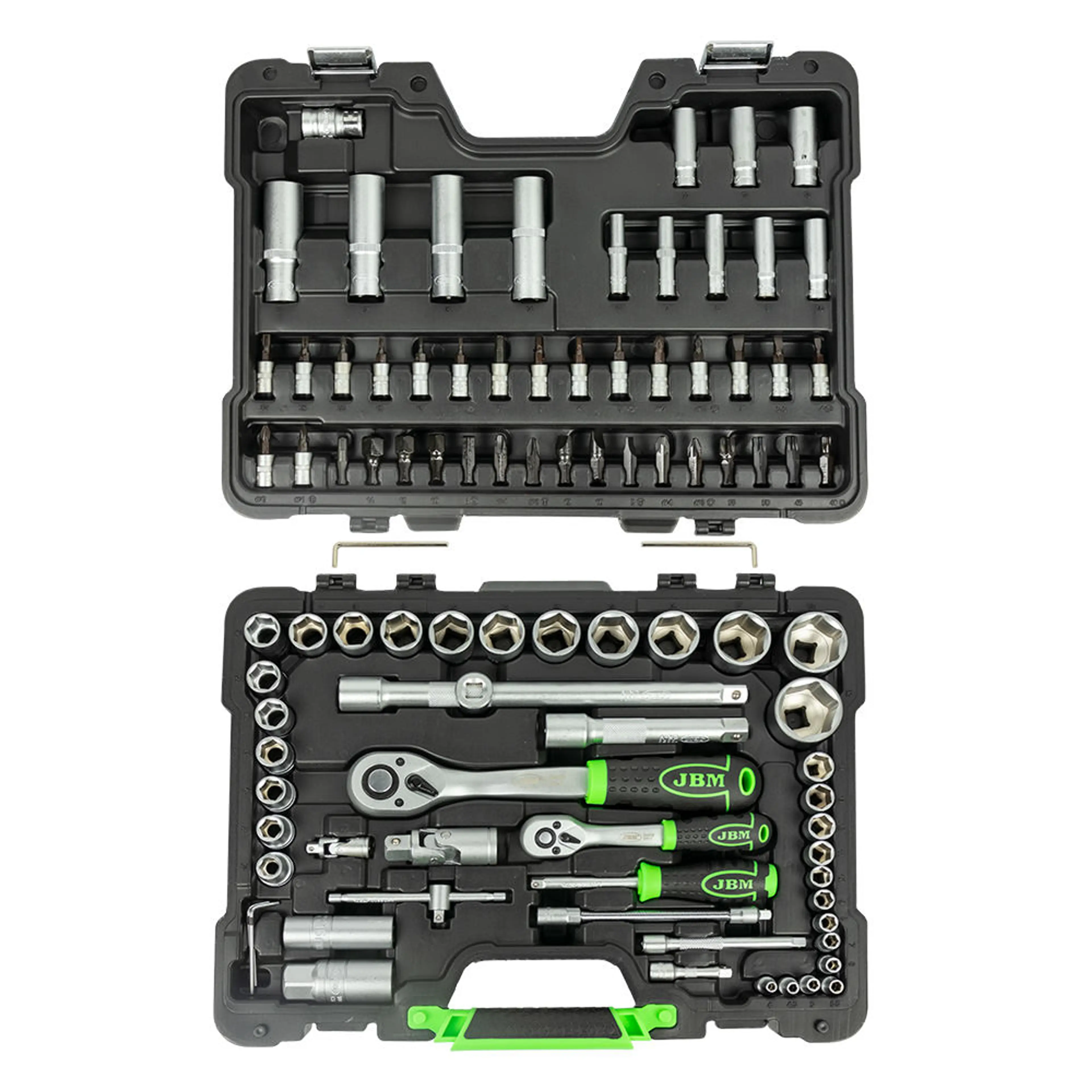 JBM MALETÍN DE HERRAMIENTAS DE 94 PIEZAS CON VASOS HEXAGONALES DE 1/4"