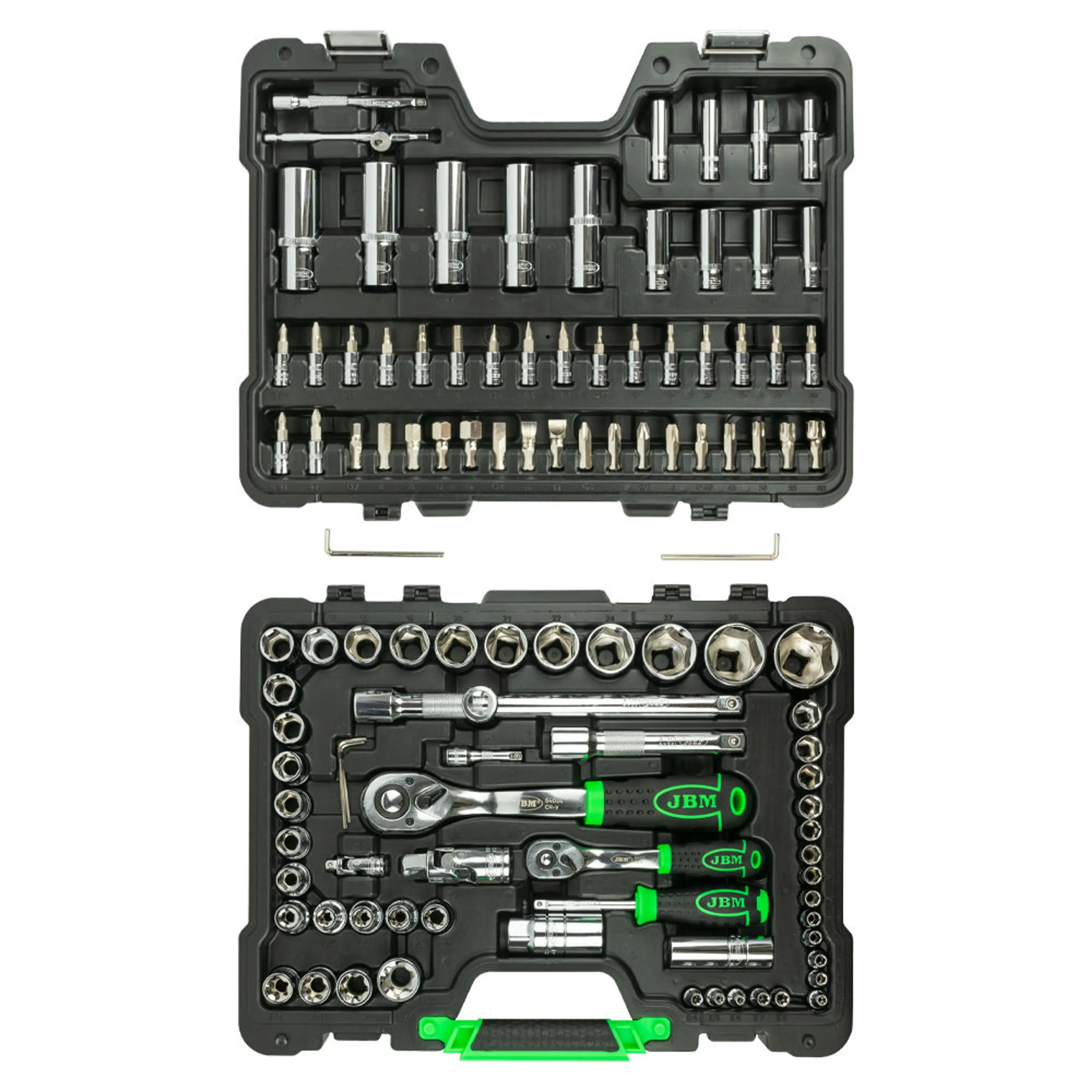 JBM MALETÍN DE HERRAMIENTAS DE 108 PIEZAS CON VASOS HEXAGONALES DE 1/4