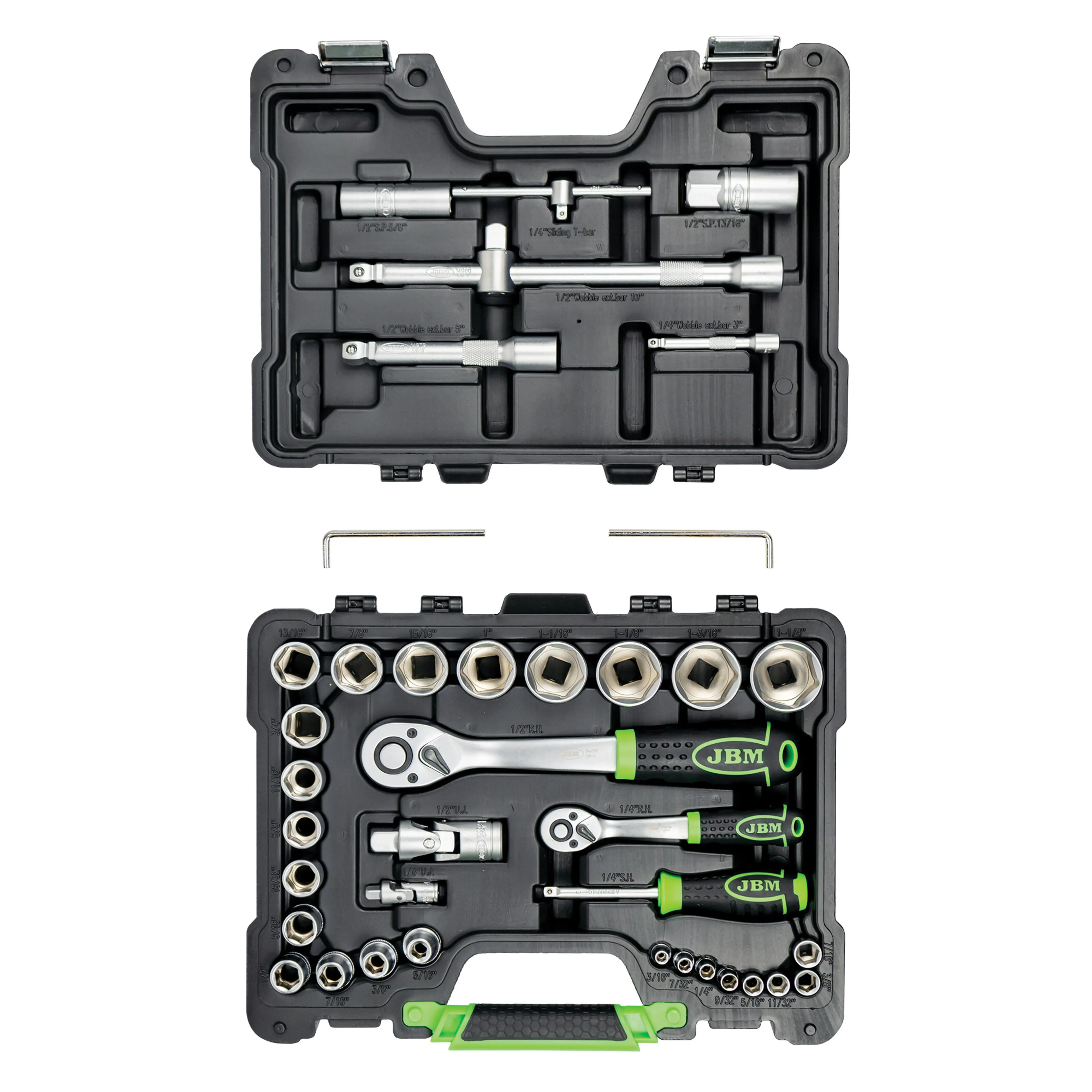 JBM MALETÍN DE HERRAMIENTAS DE 37 PIEZAS CON VASOS HEXAGONALES EN PULG