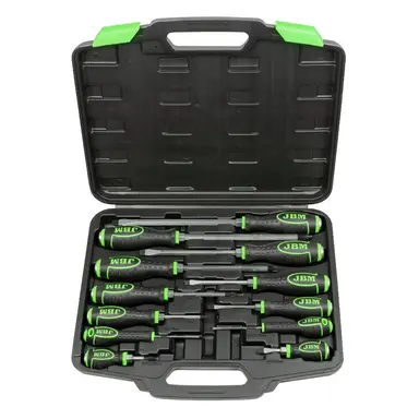 JBM MALETÍN CON 12 DESTORNILLADORES GO-THROUGH CON PUNTA IMANTADA