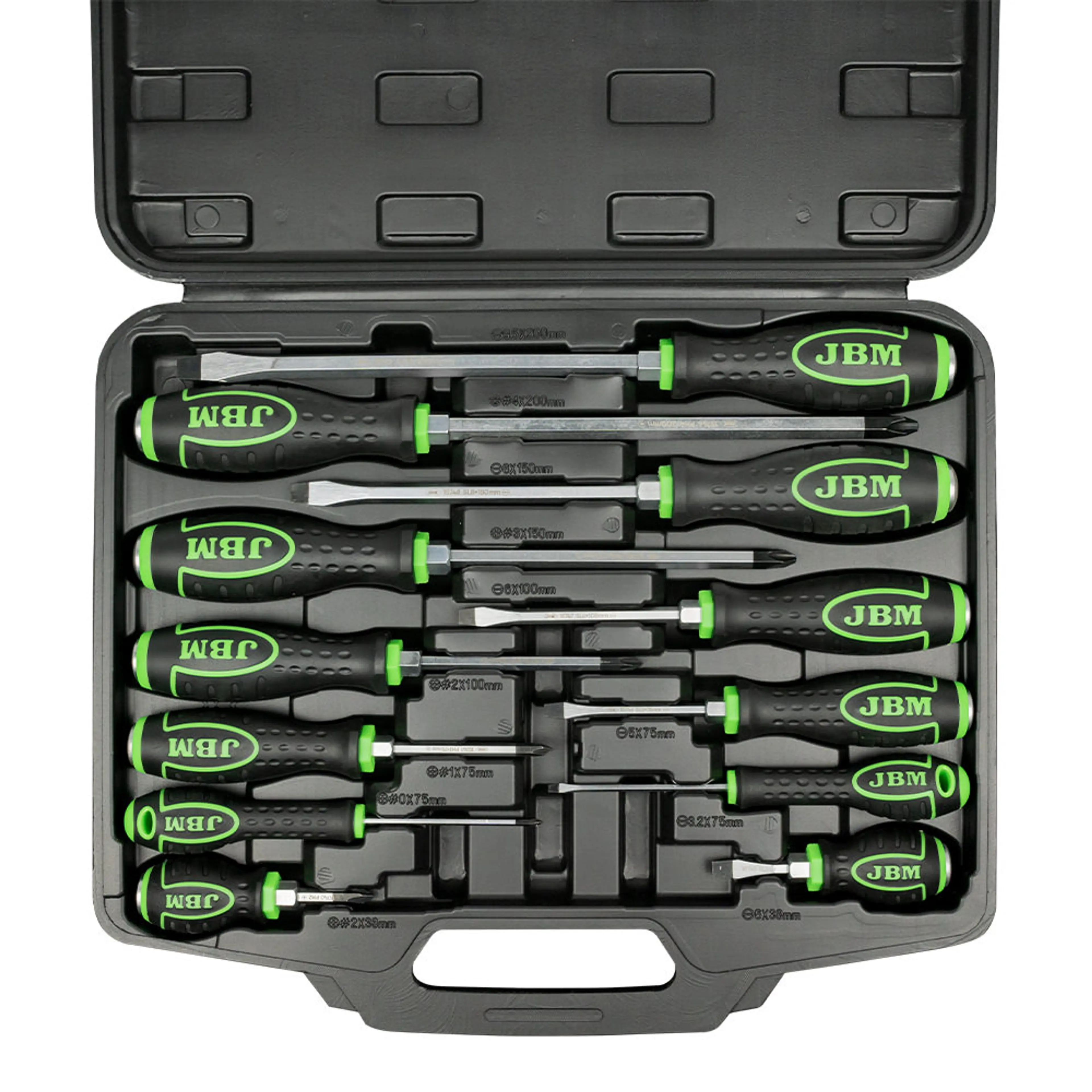 JBM MALETÍN CON 12 DESTORNILLADORES GO-THROUGH CON PUNTA IMANTADA