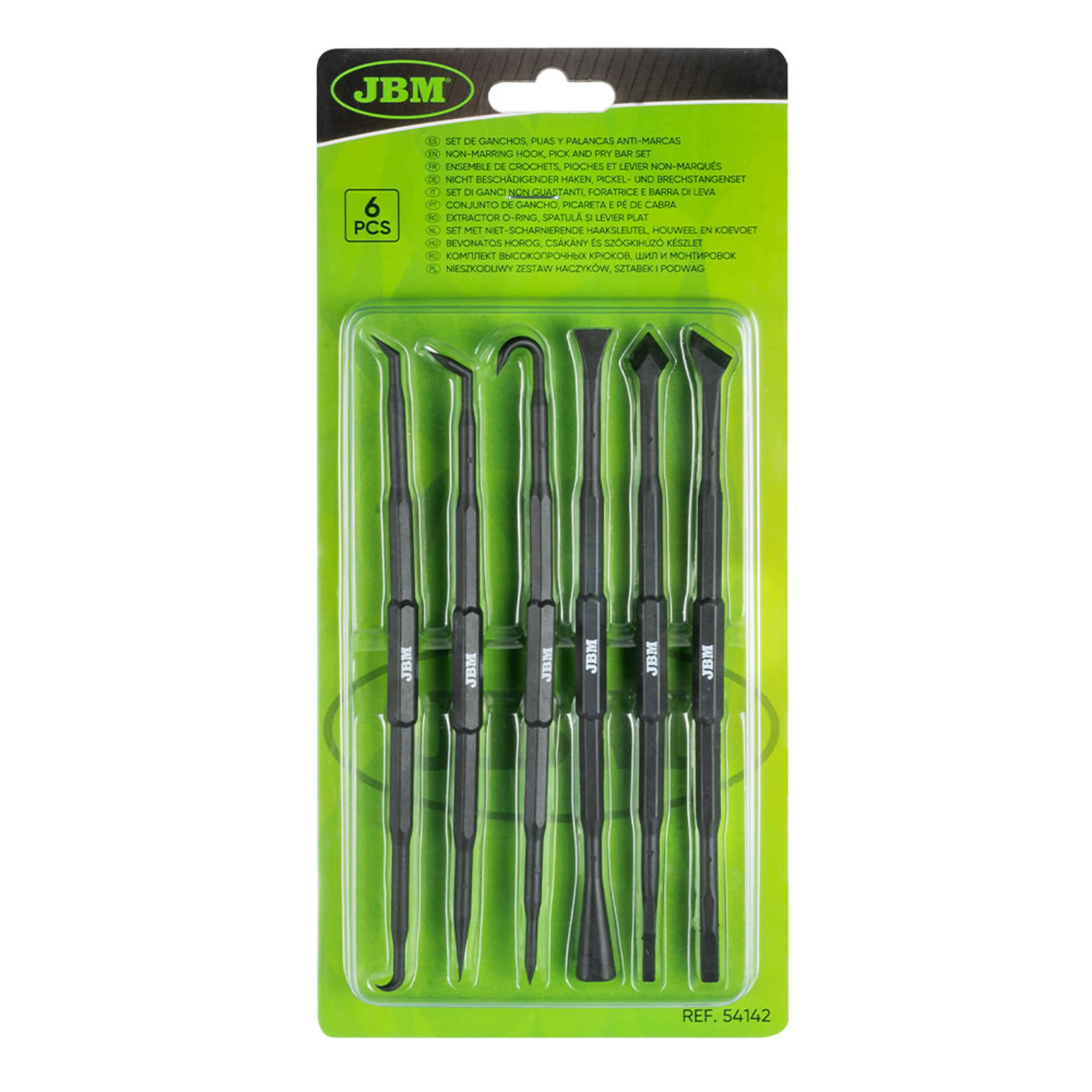 JBM SET DE GANCHOS, PUAS Y PALANCAS ANTIMARCAS (6 PCS)