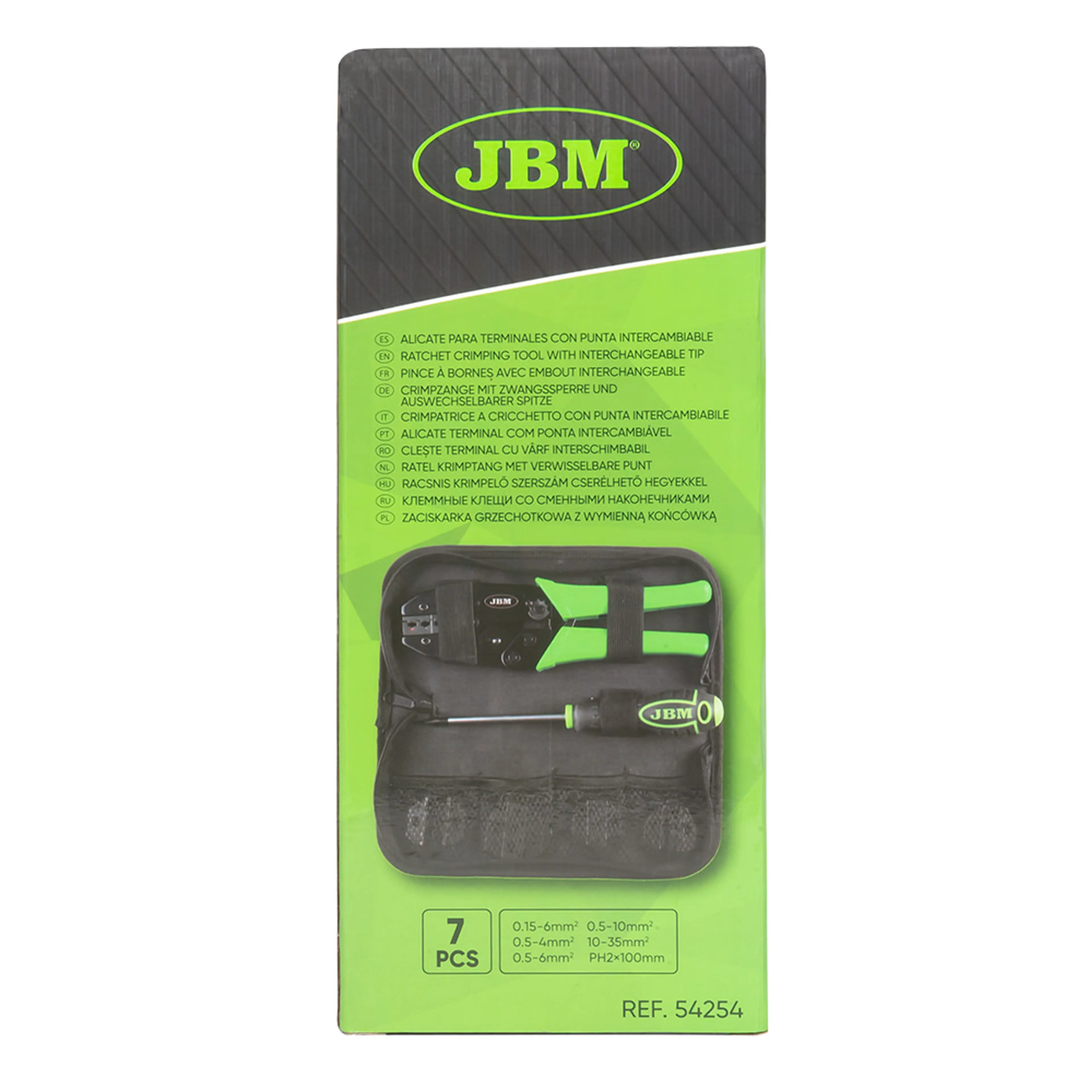 JBM ALICATE PARA TERMINALES CON PUNTA INTERCAMBIABLE