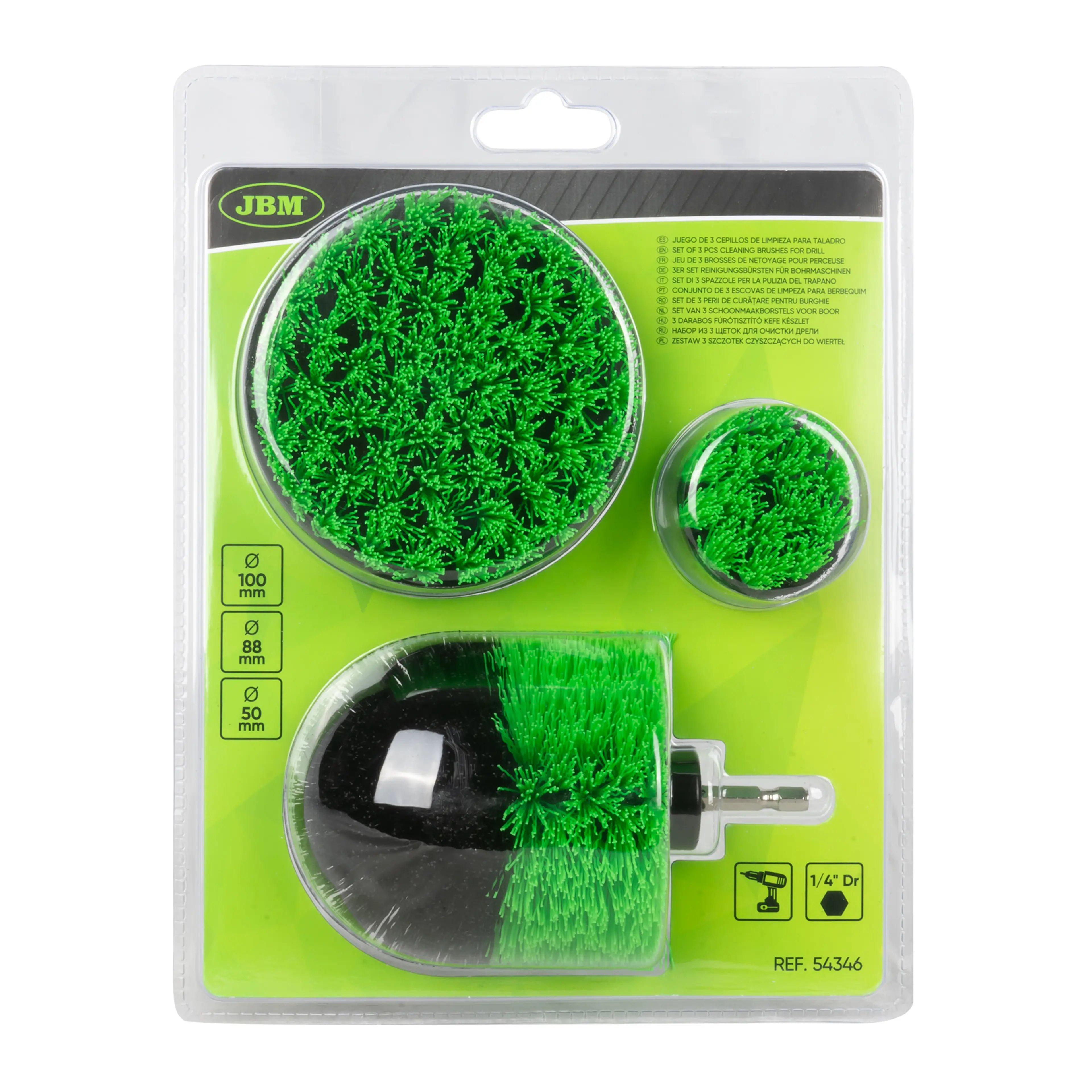 JBM JUEGO DE 3 CEPILLOS DE LIMPIEZA PARA TALADRO
