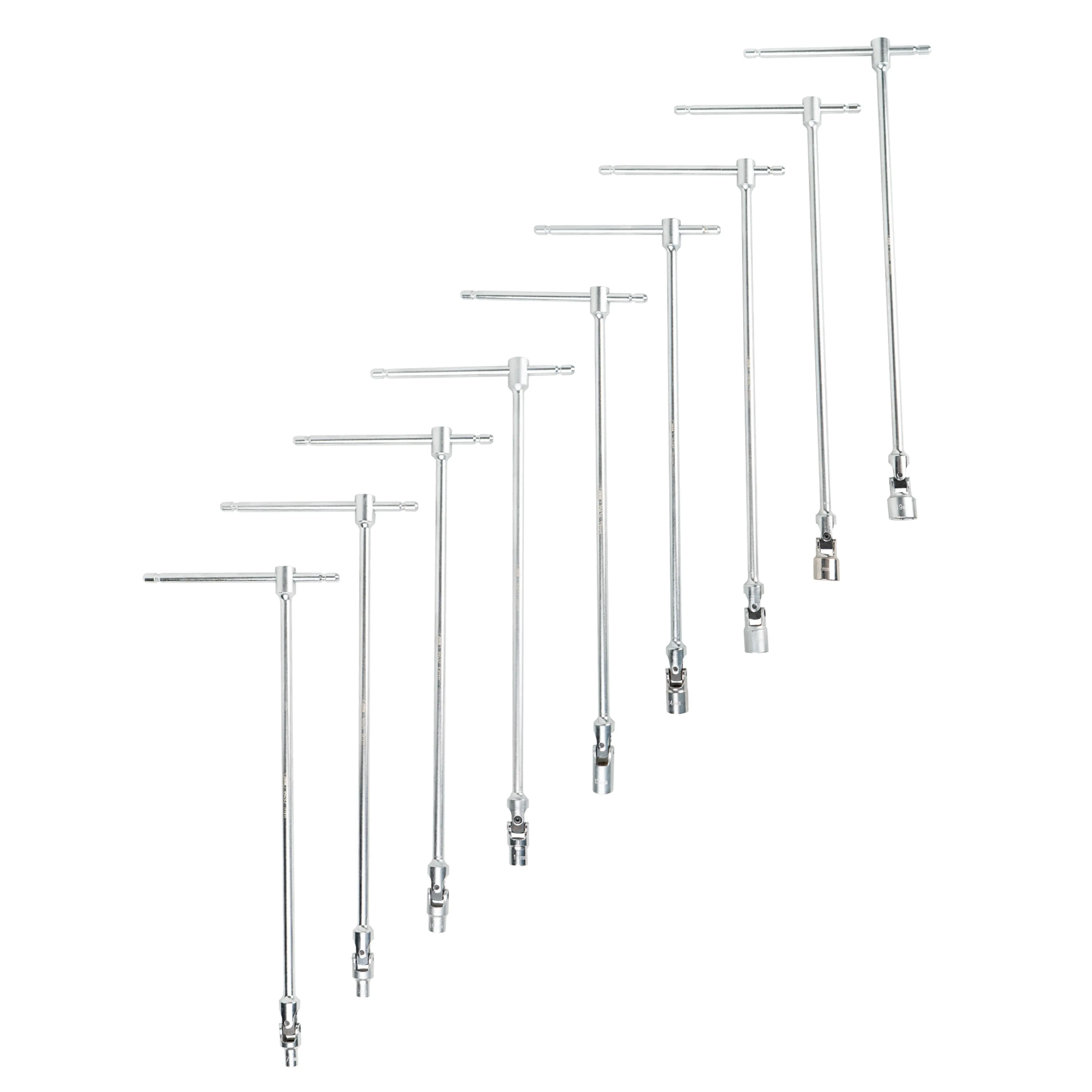 JBM JUEGO DE 9 LLAVES DE VASO ARTICULADO CON MANGO EN T (7-19MM)