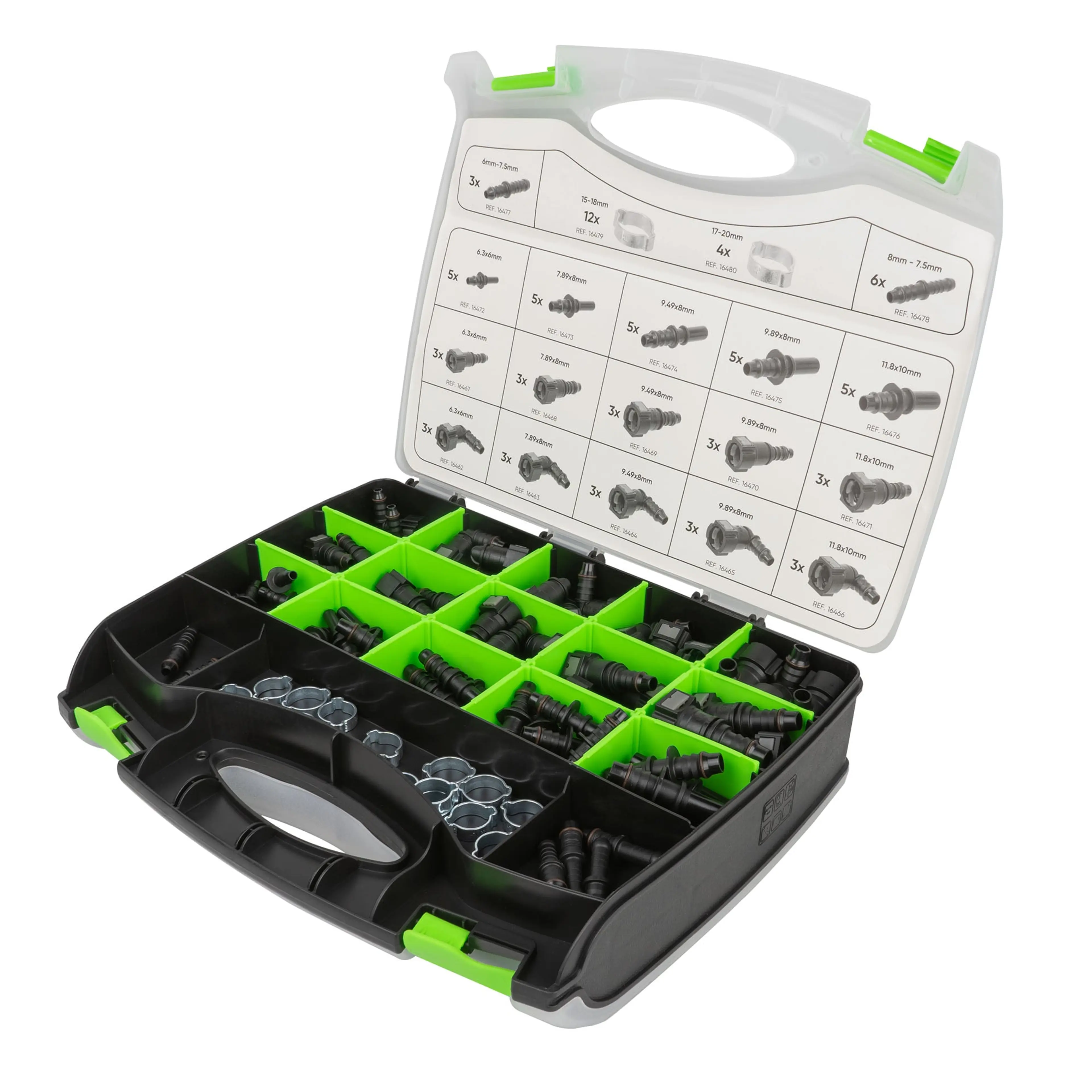 JBM ESTUCHE DE CONECTORES Y TUBOS PARA COMBUSTIBLE 95PCS