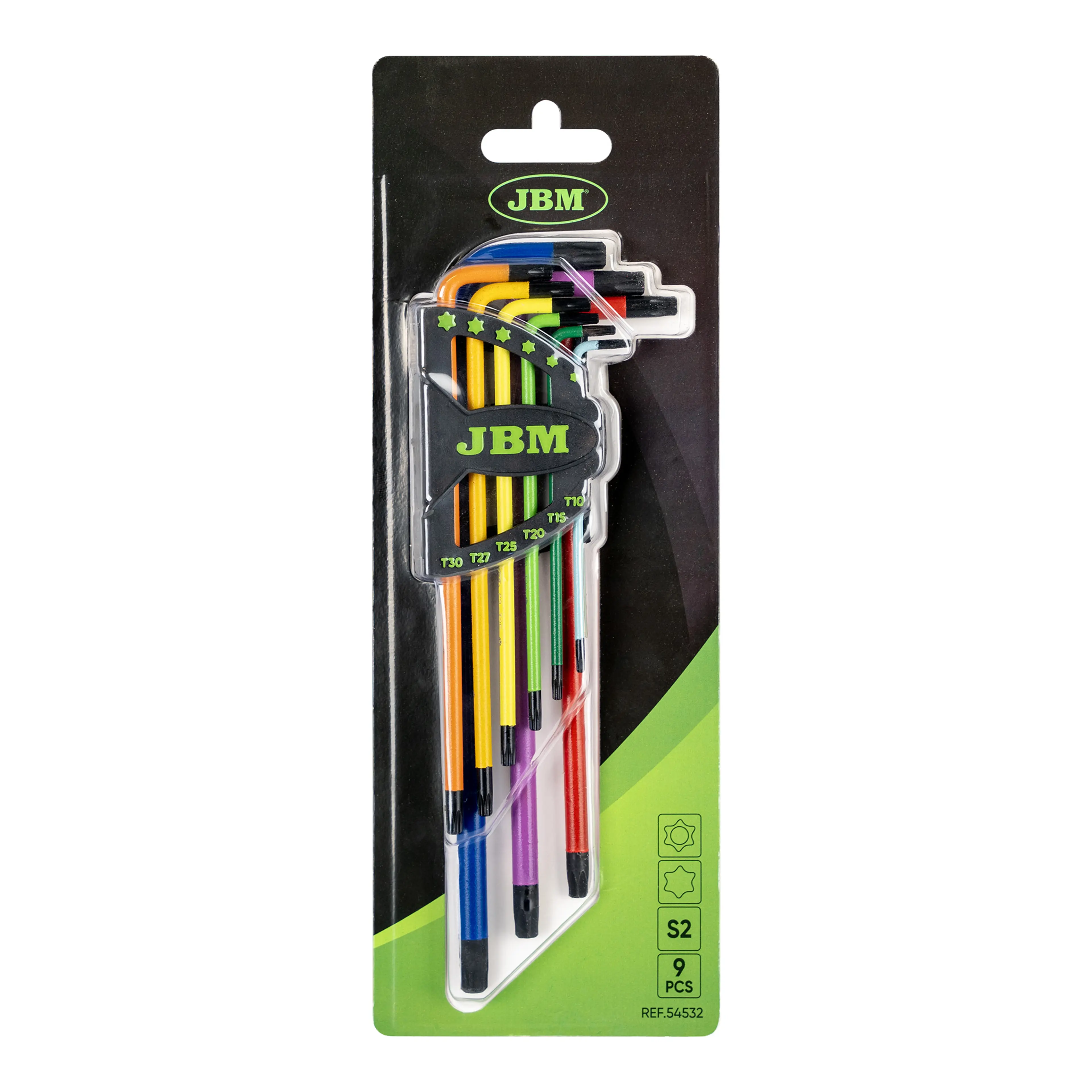 JBM SET DE 9 LLAVES TORX DE COLORES EXTRALARGAS